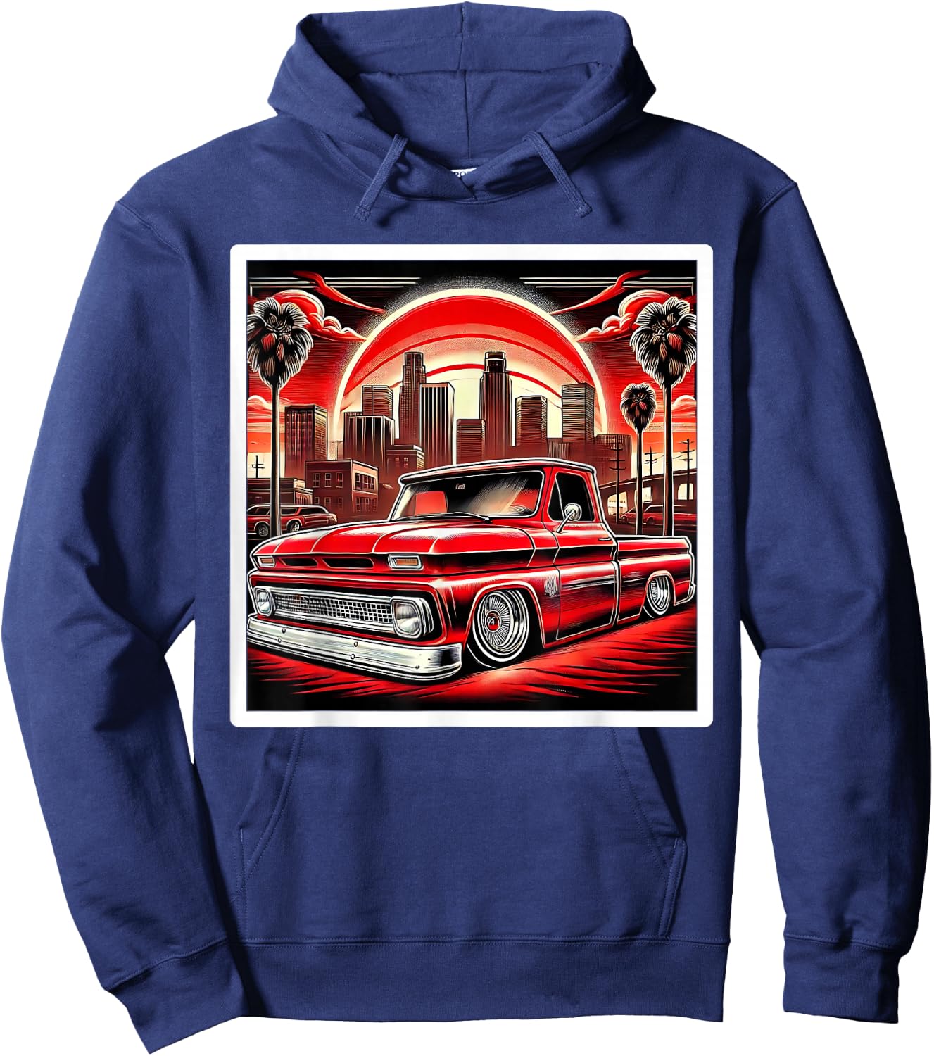Urban Cultura Chicano Latino Mexican Pride Lowrider Truck Hoodie - Hoodie | Navy