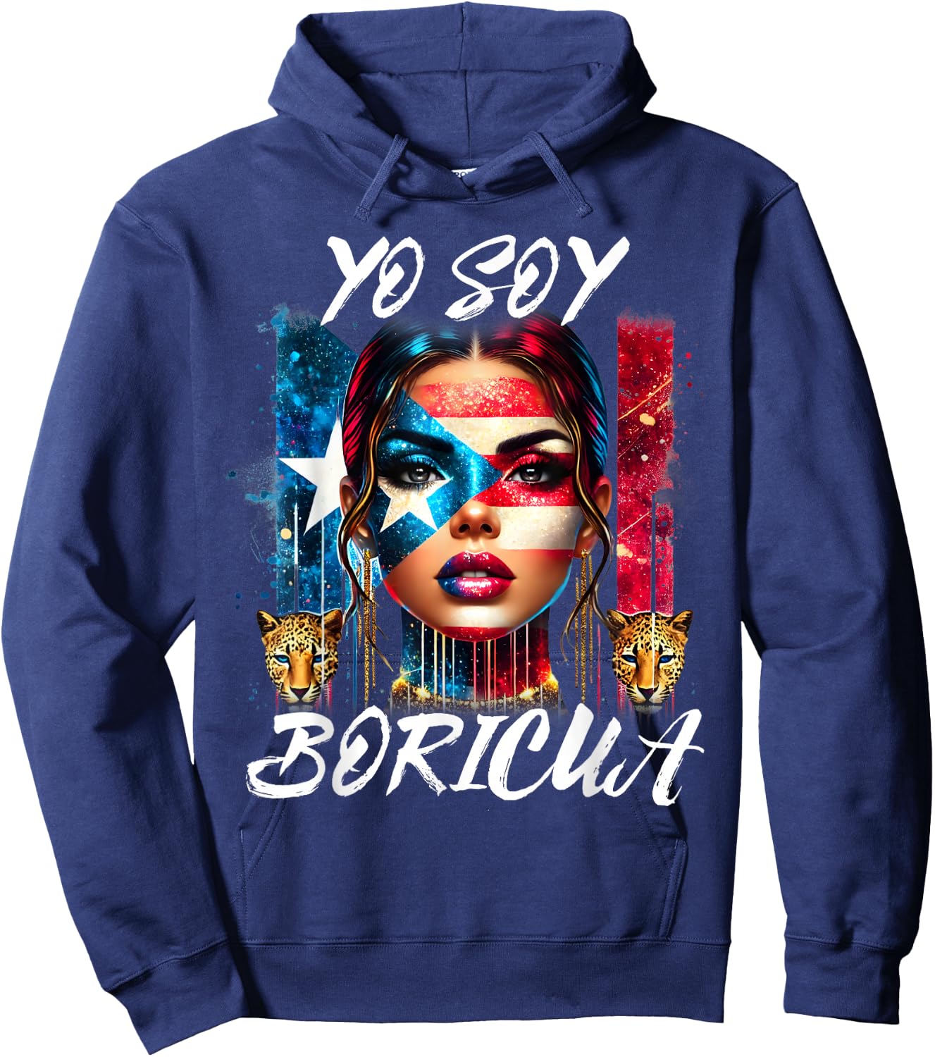 Puerto Rican Women Yo Soy Boricua Puerto Rico Flag Hispanic Hoodie - Hoodie | Navy