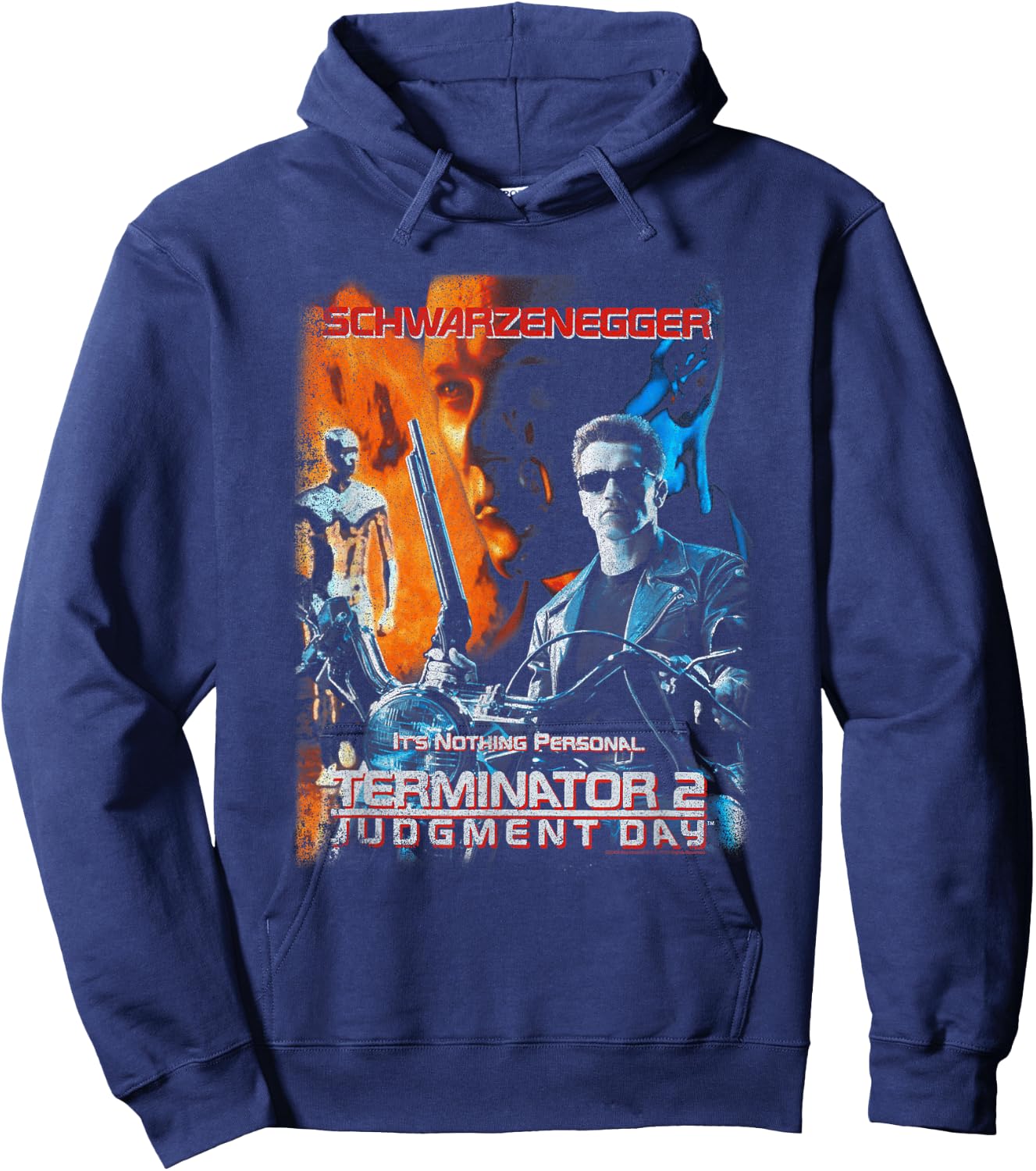 Terminator 2 Arnold Schwarzenegger Movie Hoodie - Hoodie | Navy