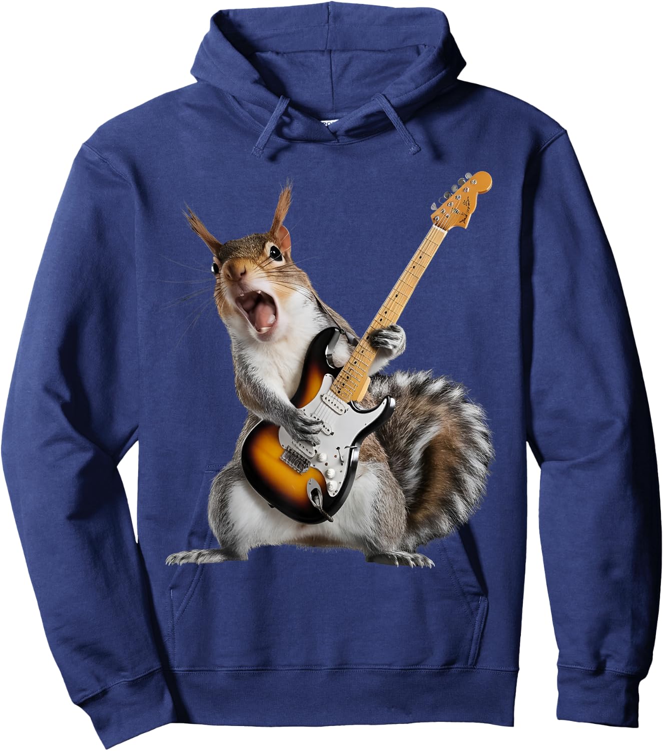 Squirrel Playing Guitar Hoodie - Hoodie | Navy