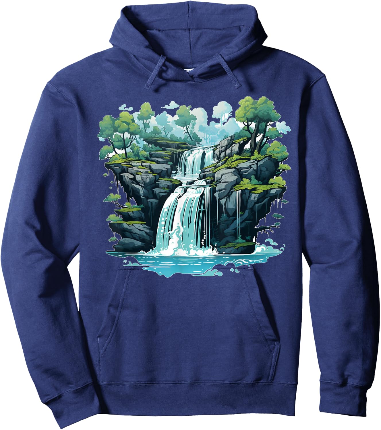 Pretty cool Waterfall for Cascade, Lake and Lagoon Lovers Hoodie - Hoodie | Navy