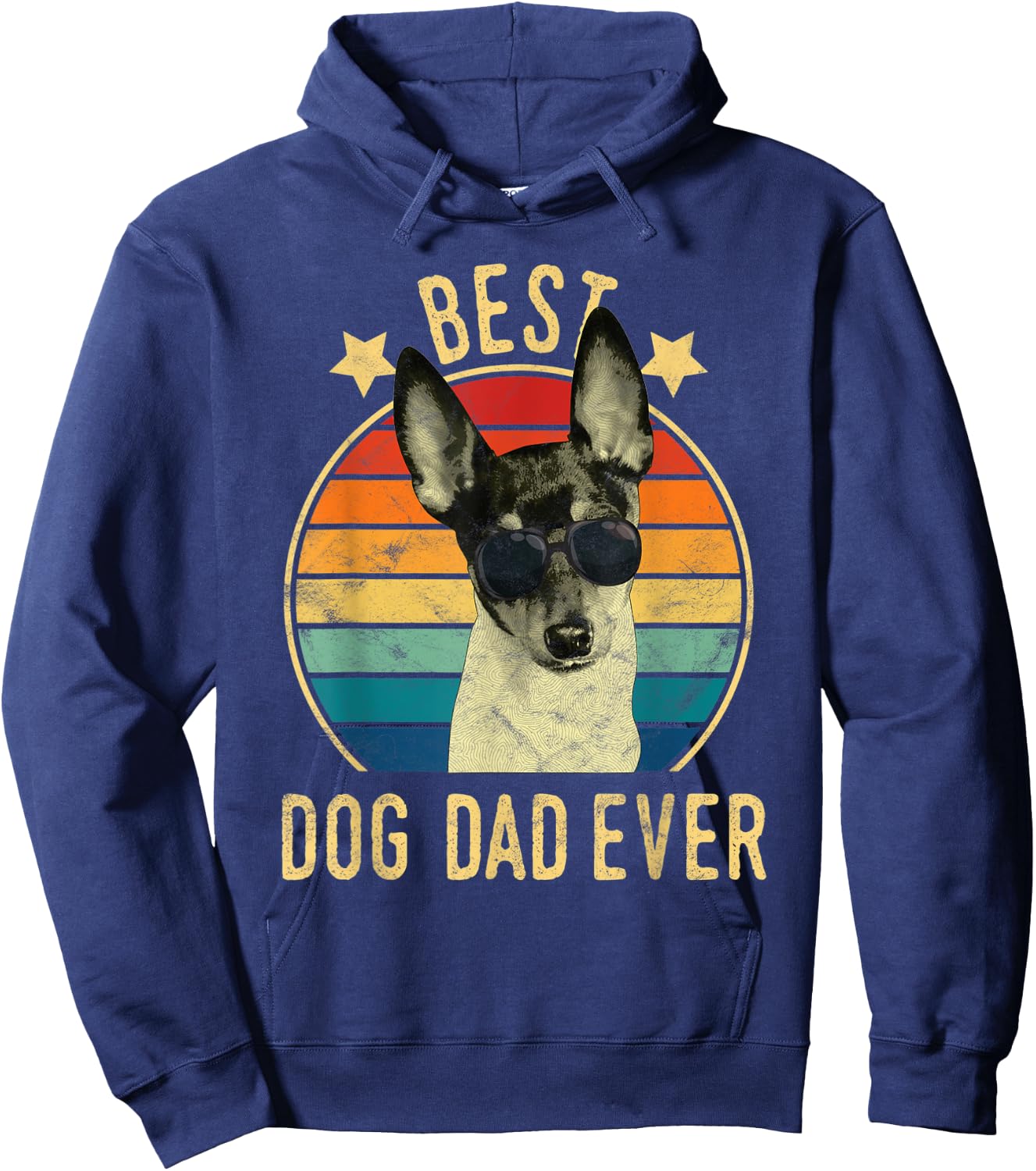 Best Dog Dad Ever Toy Fox Terrier Father's Day Gift Hoodie - Hoodie | Navy