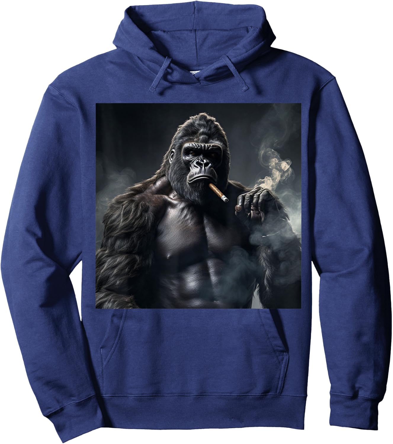 Funny Monkey Cigar Gorilla Smoking Cigarette Animal Lover Hoodie - Hoodie | Navy