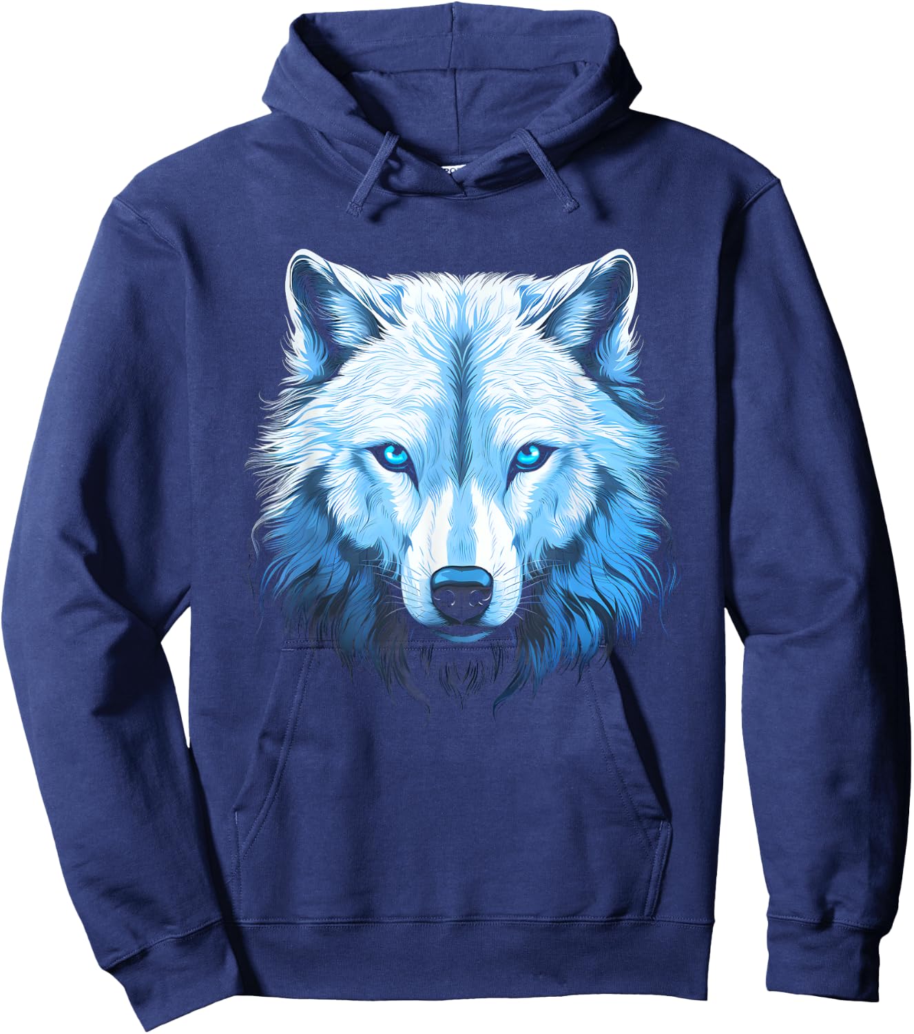 Arctic Wolf Face Wolves Art Motif Hoodie - Hoodie | Navy