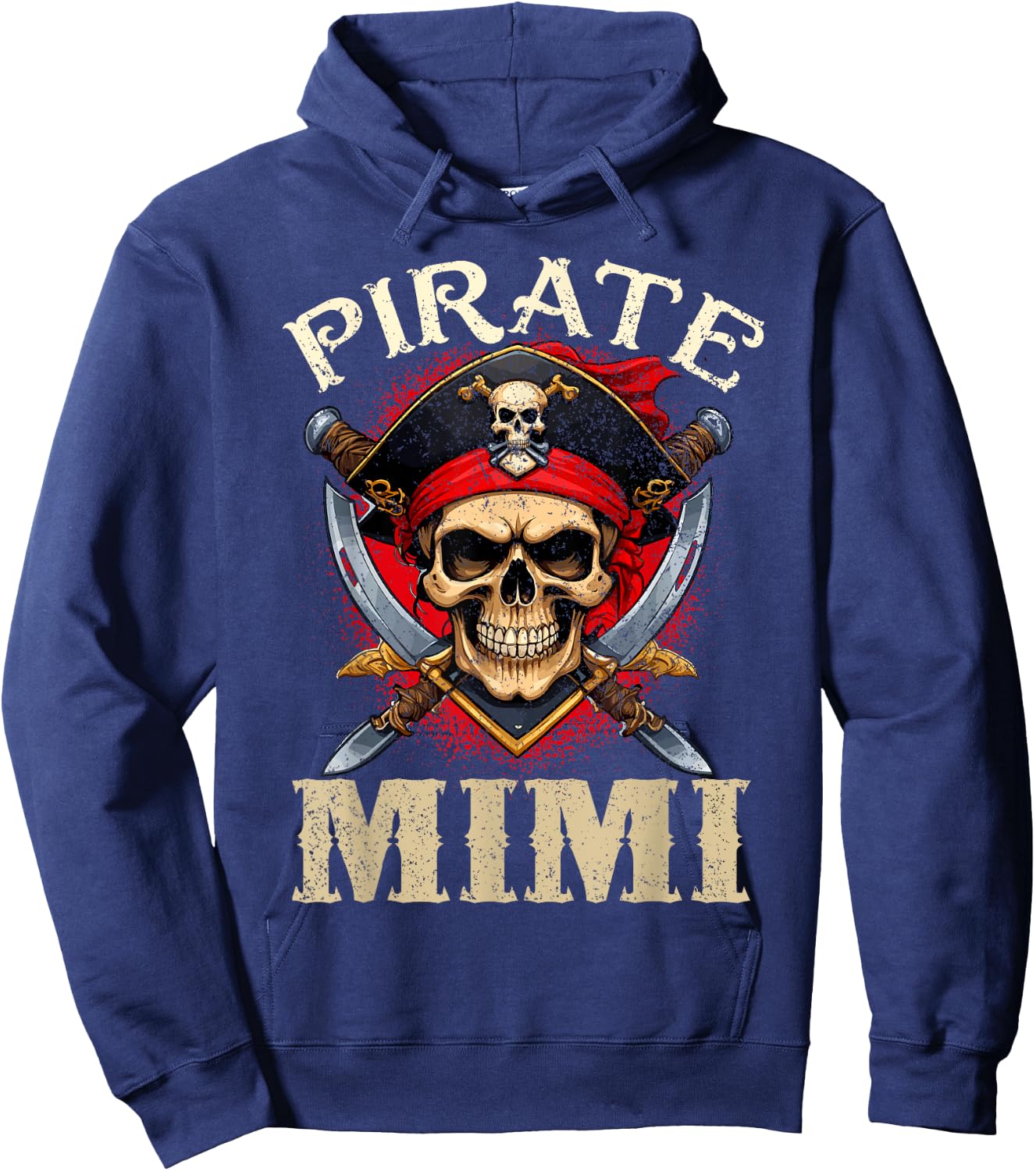 Pirate Mimi Skull Jolly Roger Halloween Pirate Family Hoodie - Hoodie | Navy