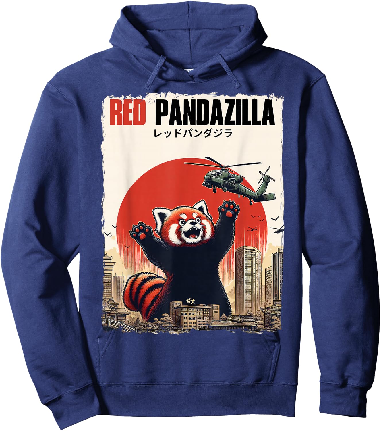 Red Pandazilla Japanese Art Perfect Gifts Funny Red Panda Hoodie - Hoodie | Navy
