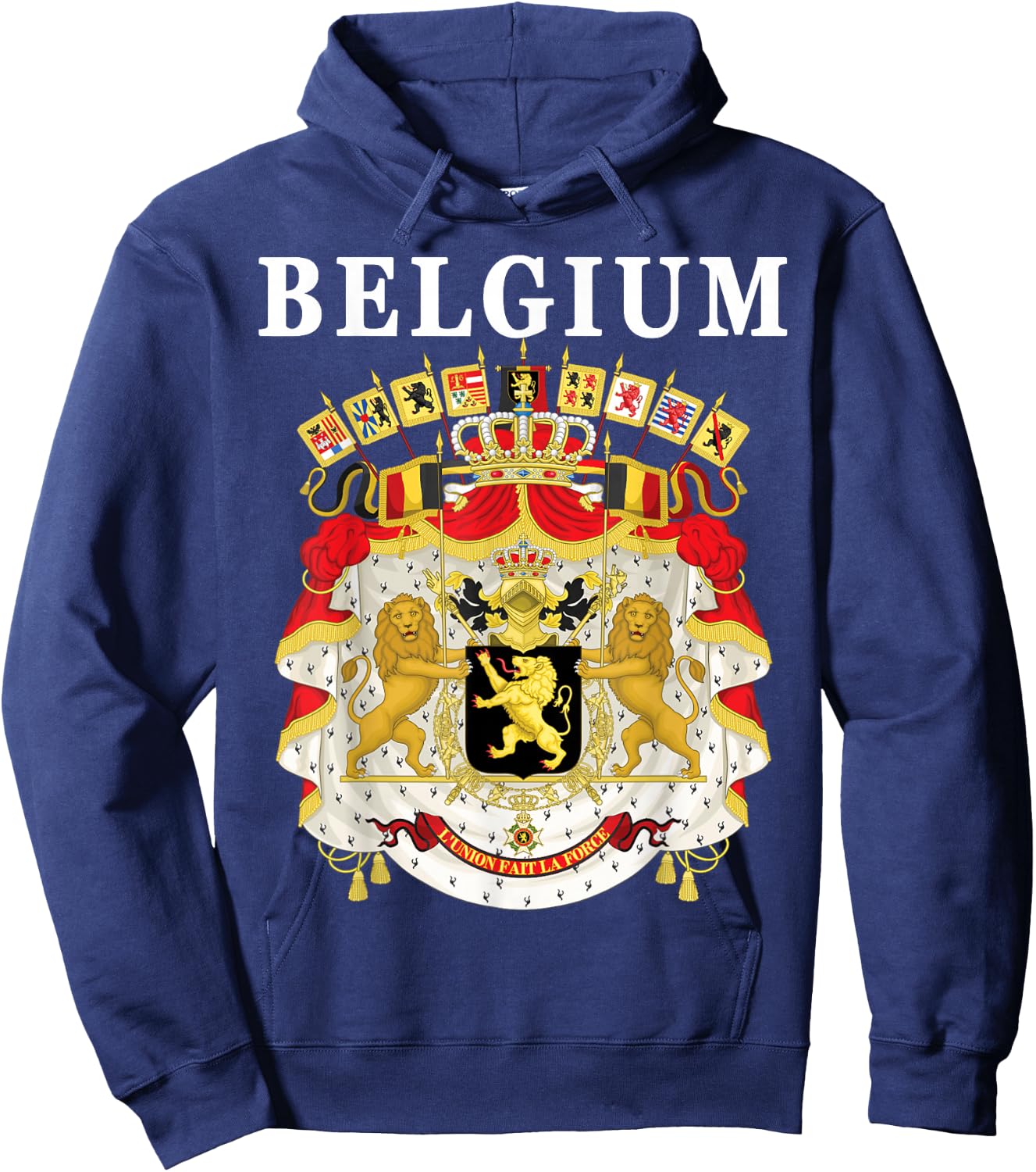 Belgium Emblem Design - National Belgian Coat of Arms Hoodie - Hoodie | Navy