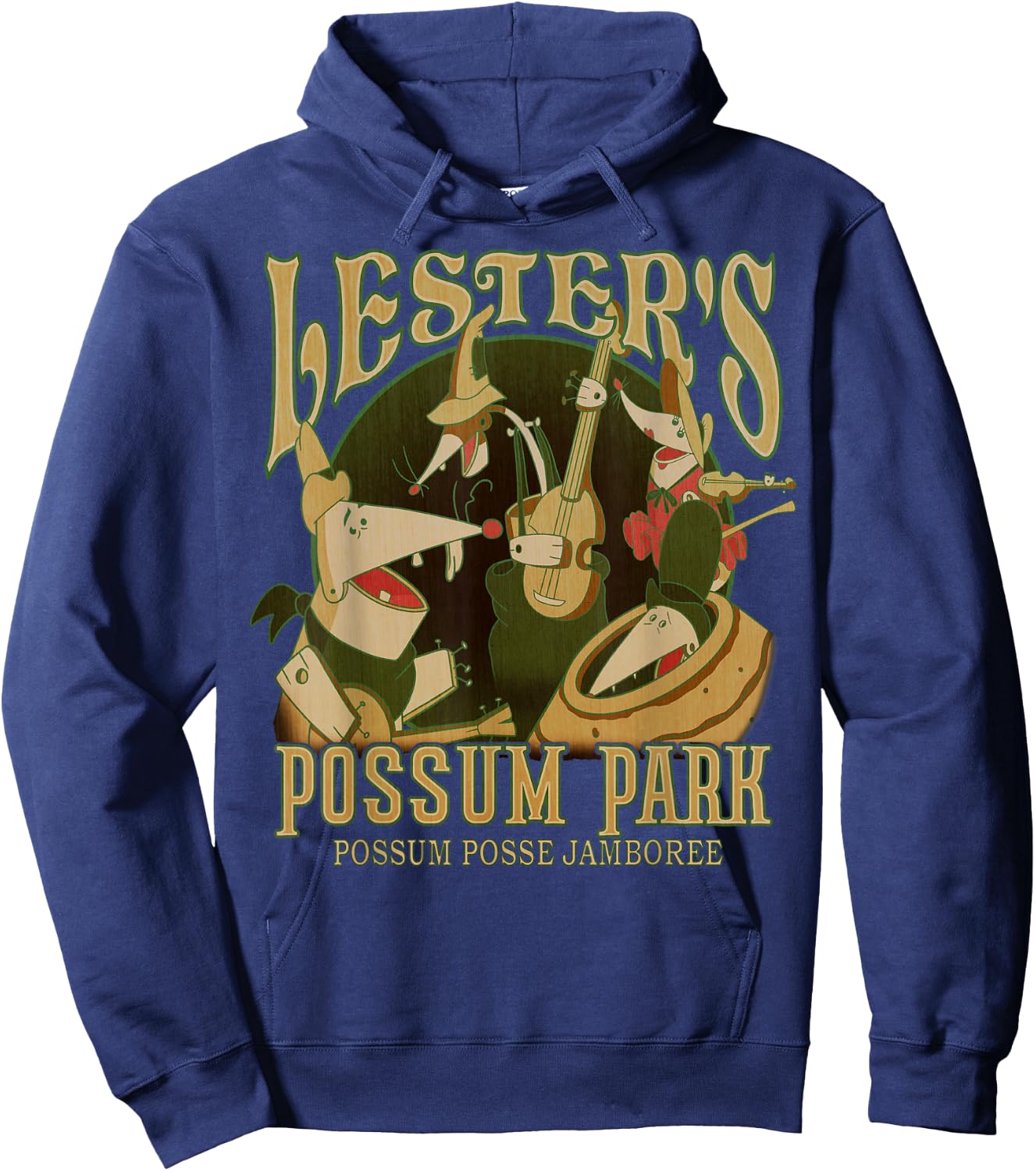 Disney A Goofy Movie Lester's Possum Park Vintage Poster Hoodie - Hoodie | Navy