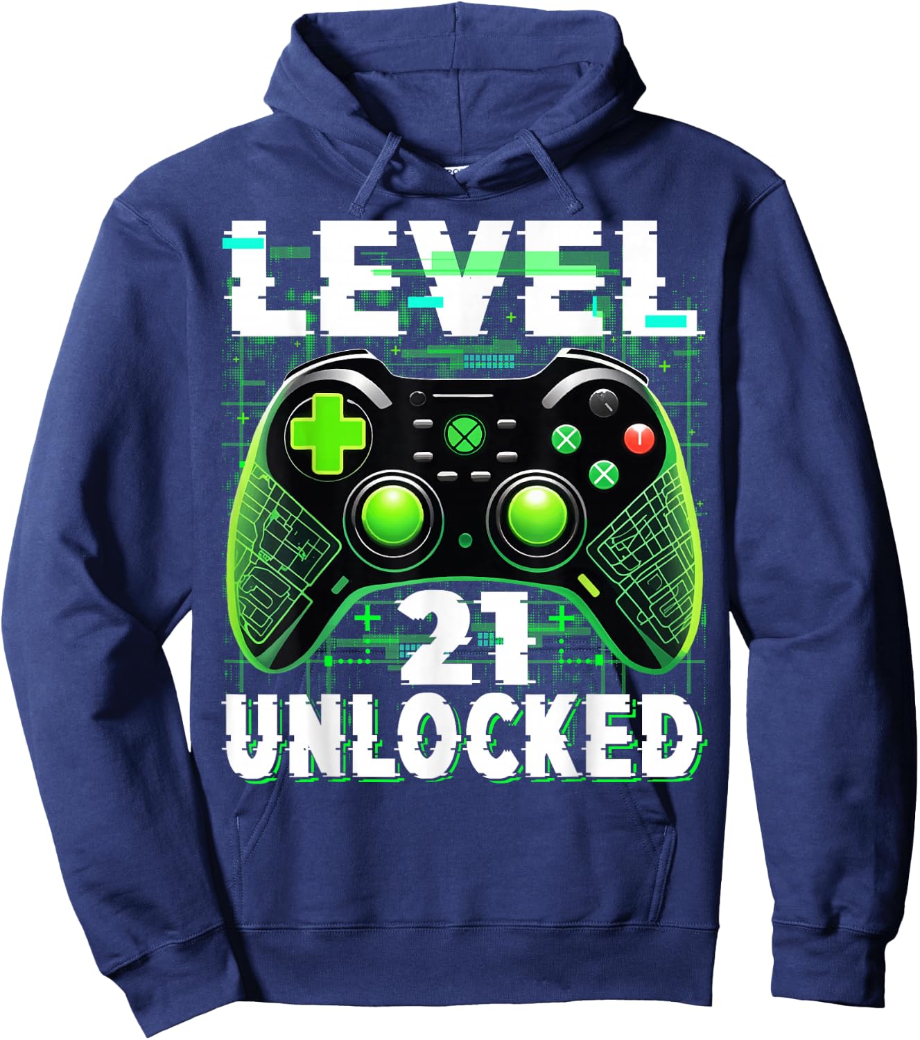 Level 21 Unlocked Shirt Funny Video Gamer Geek 21st Birthday Hoodie - Hoodie | Navy
