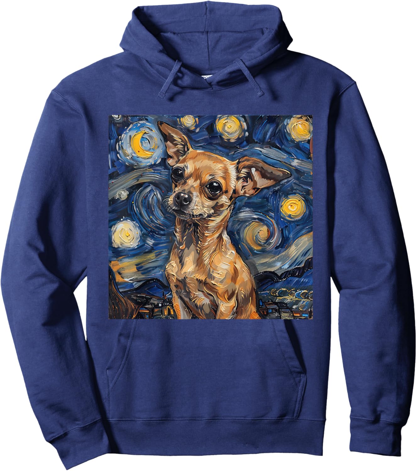 Chihuahua Van Gogh Starry Night Hoodie - Hoodie | Navy
