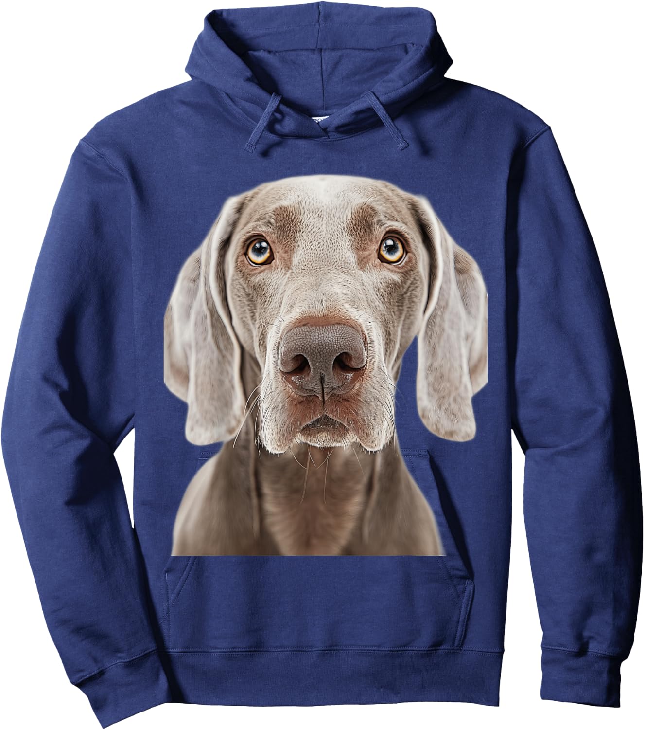 Weimaraner Face Design -Adults Kids Black Small Classic Fit Short Sleeve Hoodie - Hoodie | Navy