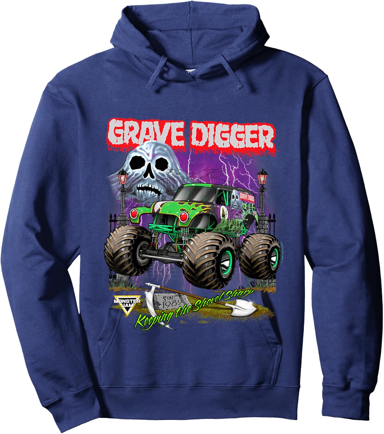 Monster Jam Grave Digger Shovel Sharp Hoodie - Hoodie | Navy