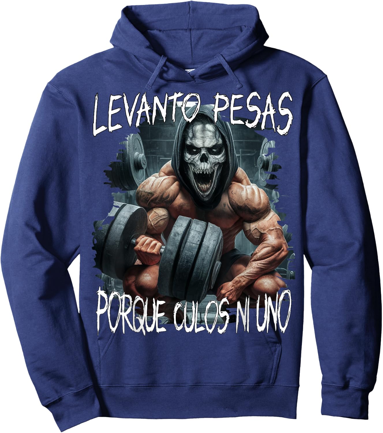 Levanto pesas porque culos ni uno - calacas chidas gym Hoodie - Hoodie | Navy