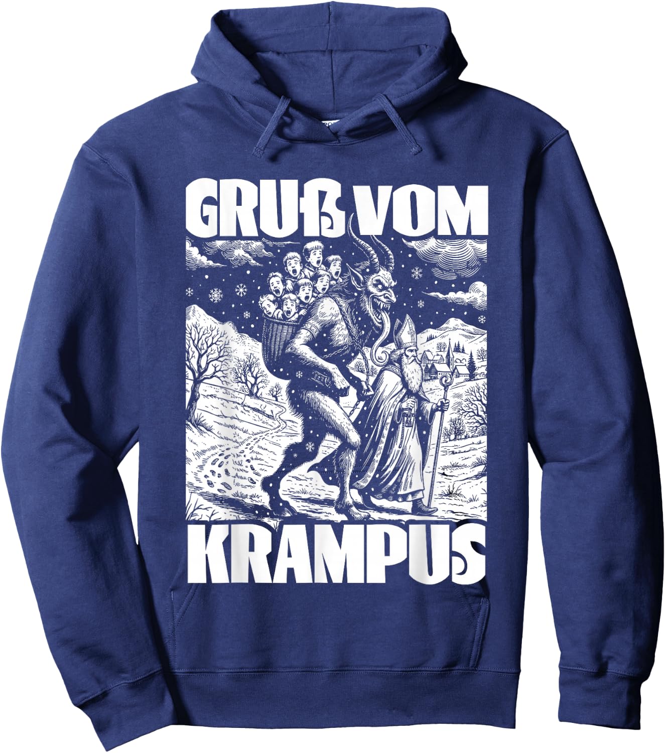 Kramperl Christmas Demon Ugly Christmas Gruß Vom Krampus Hoodie - Hoodie | Navy