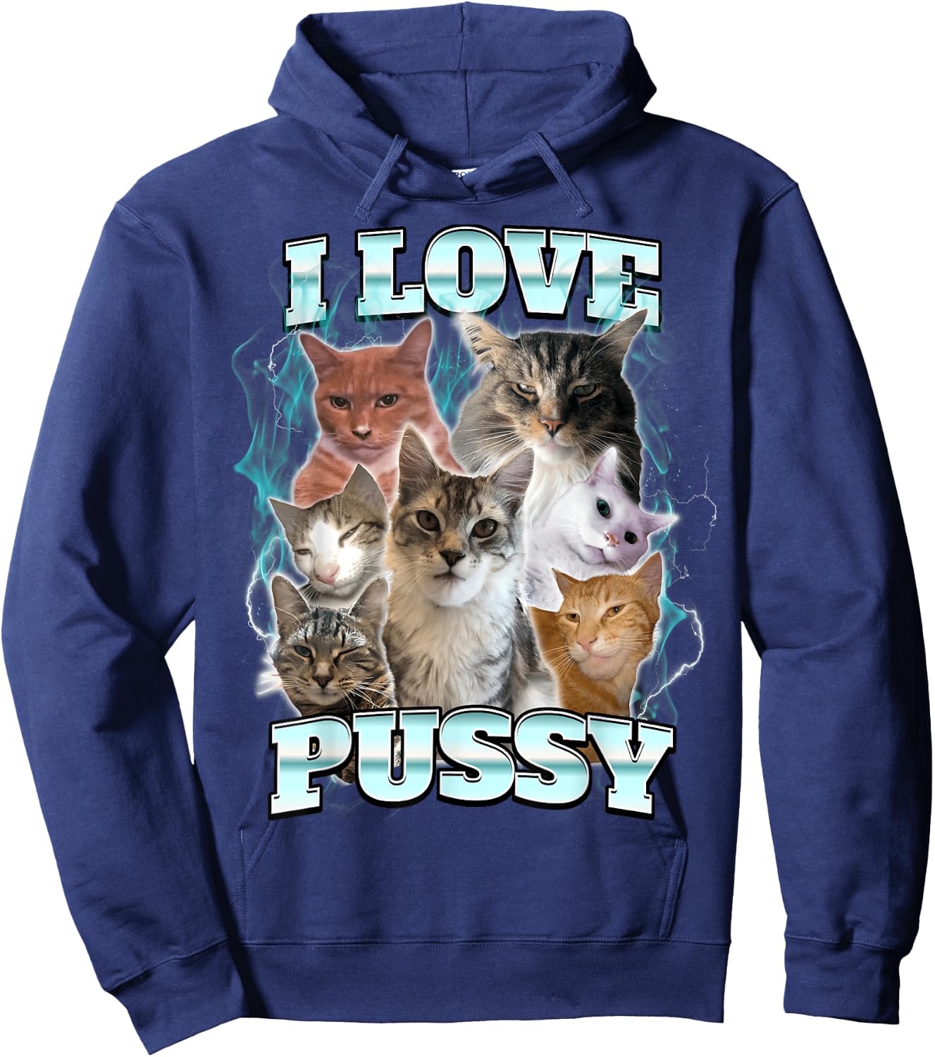 I Love Pussy Cat Men Women Hoodie - Hoodie | Navy