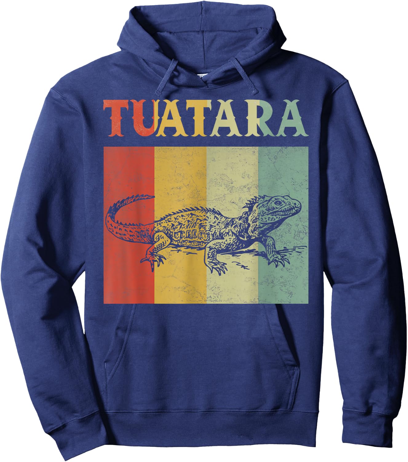 Retro Animal Lovers Tuatara Vintage Tuataras graphic Hoodie - Hoodie | Navy