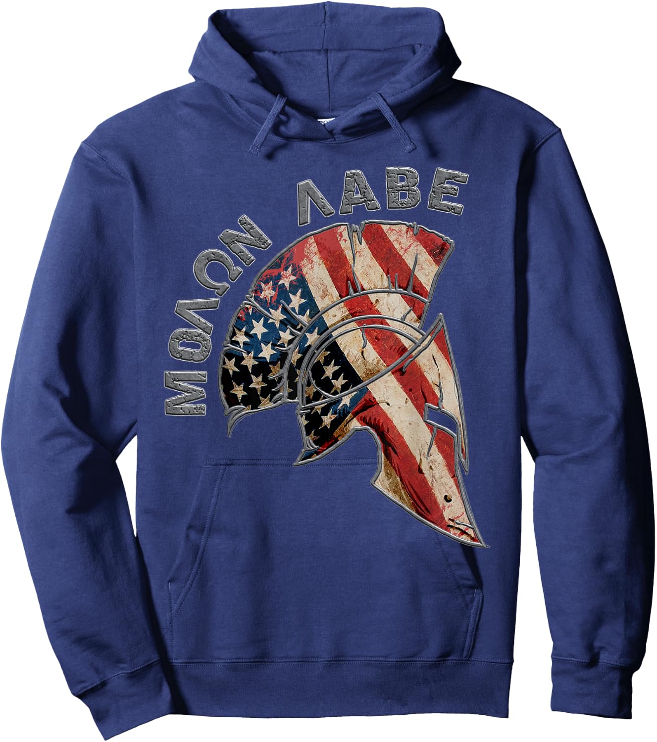 Spartan Patriotic Molon Labe USA American Spartan Greek Hoodie - Hoodie | Navy