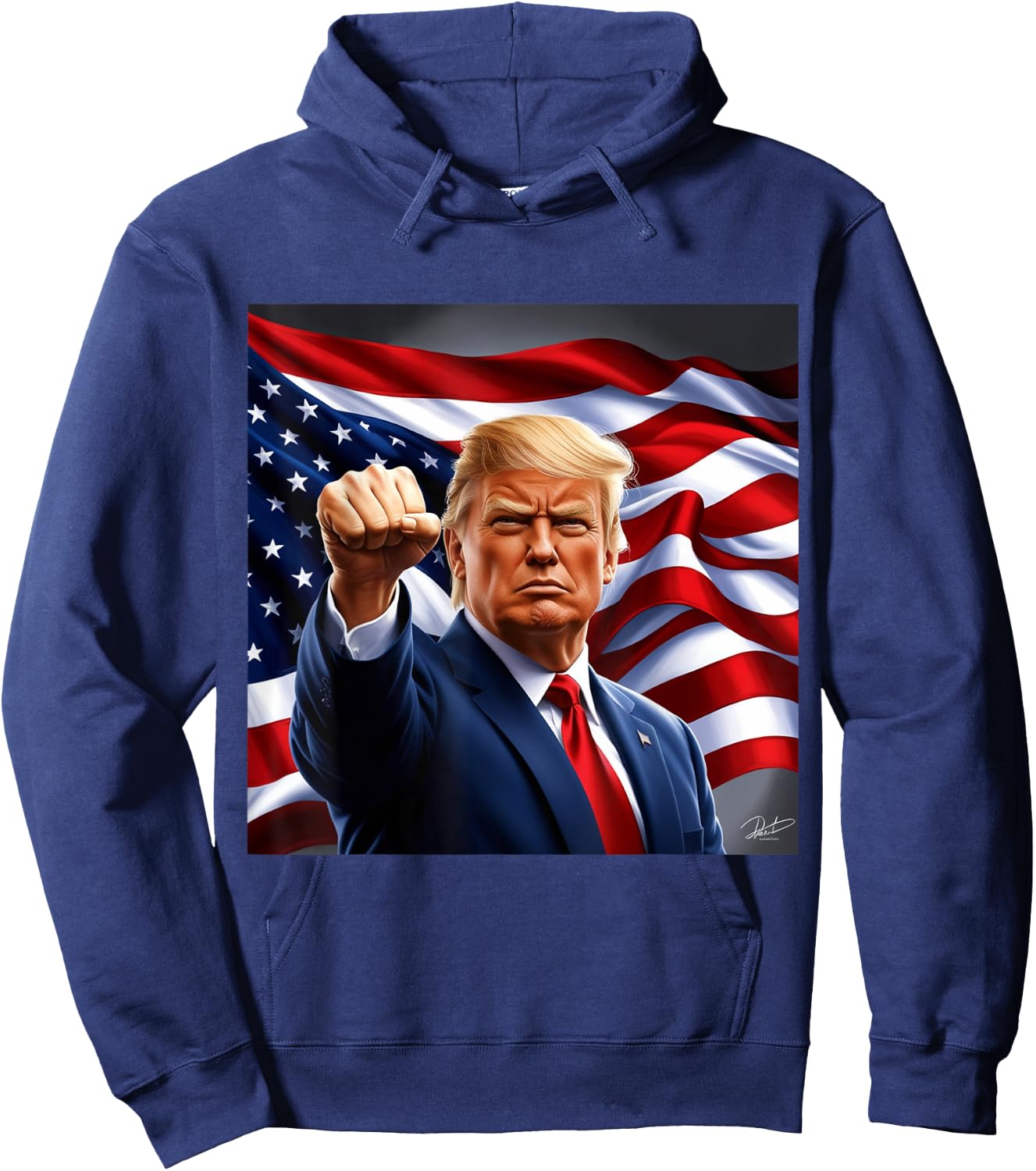 Donald Trump Raised Fist Hoodie - Hoodie | Navy