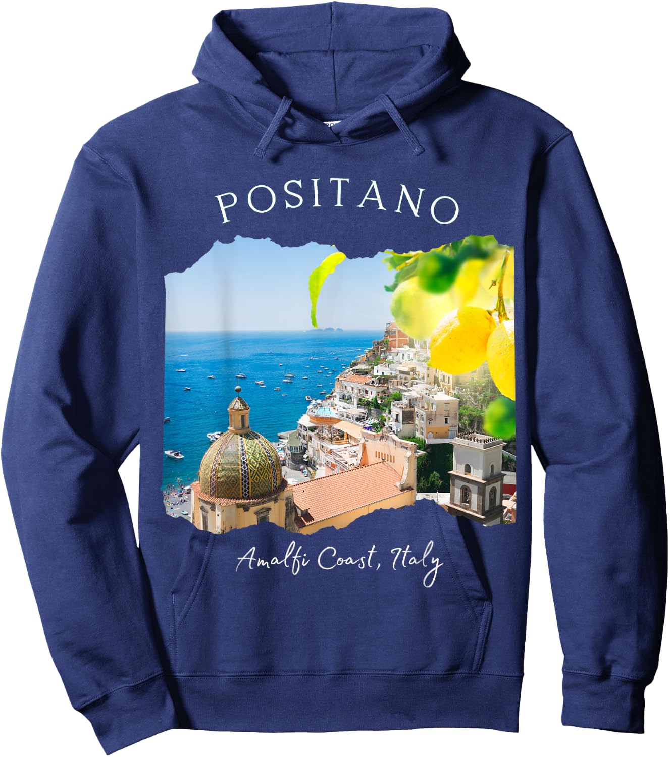 Positano Italy European Vacation Lemons Women Souvenir Hoodie - Hoodie | Navy