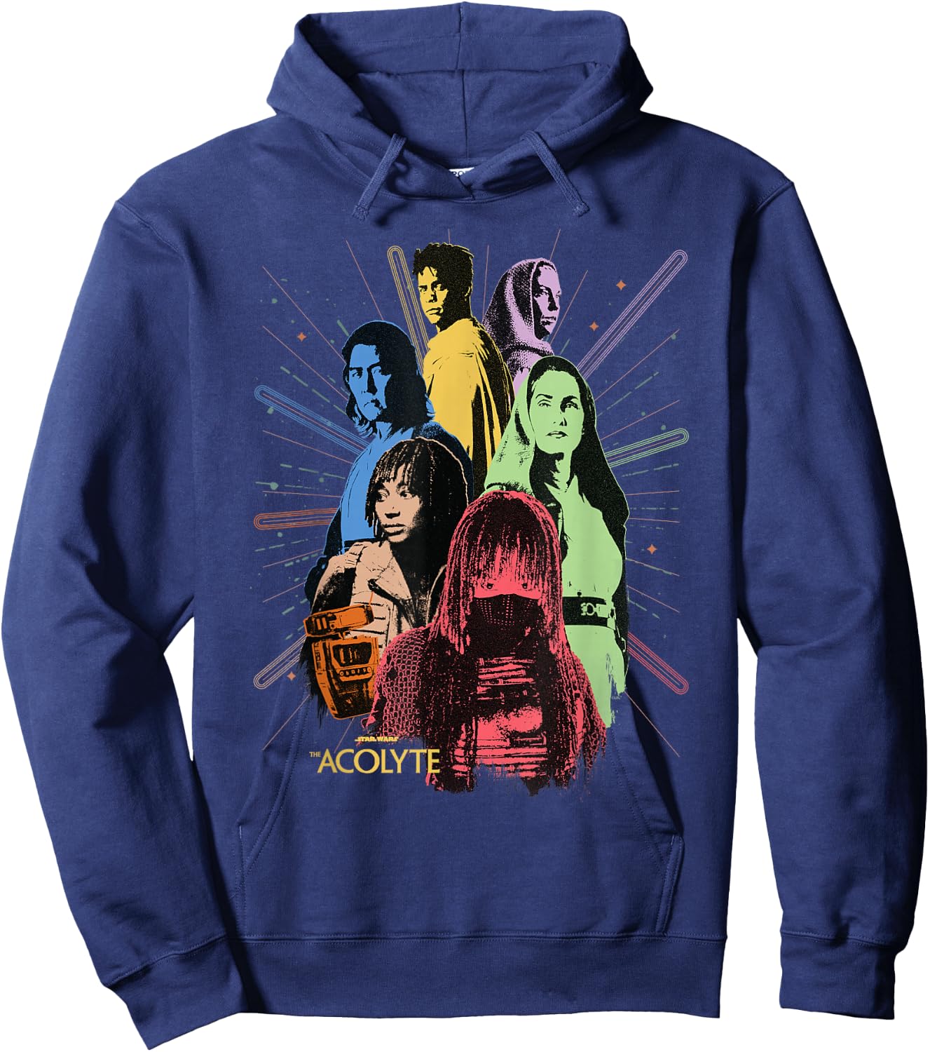 Star Wars The Acolyte Disney+ Retro Colour Block Characters Hoodie - Hoodie | Navy