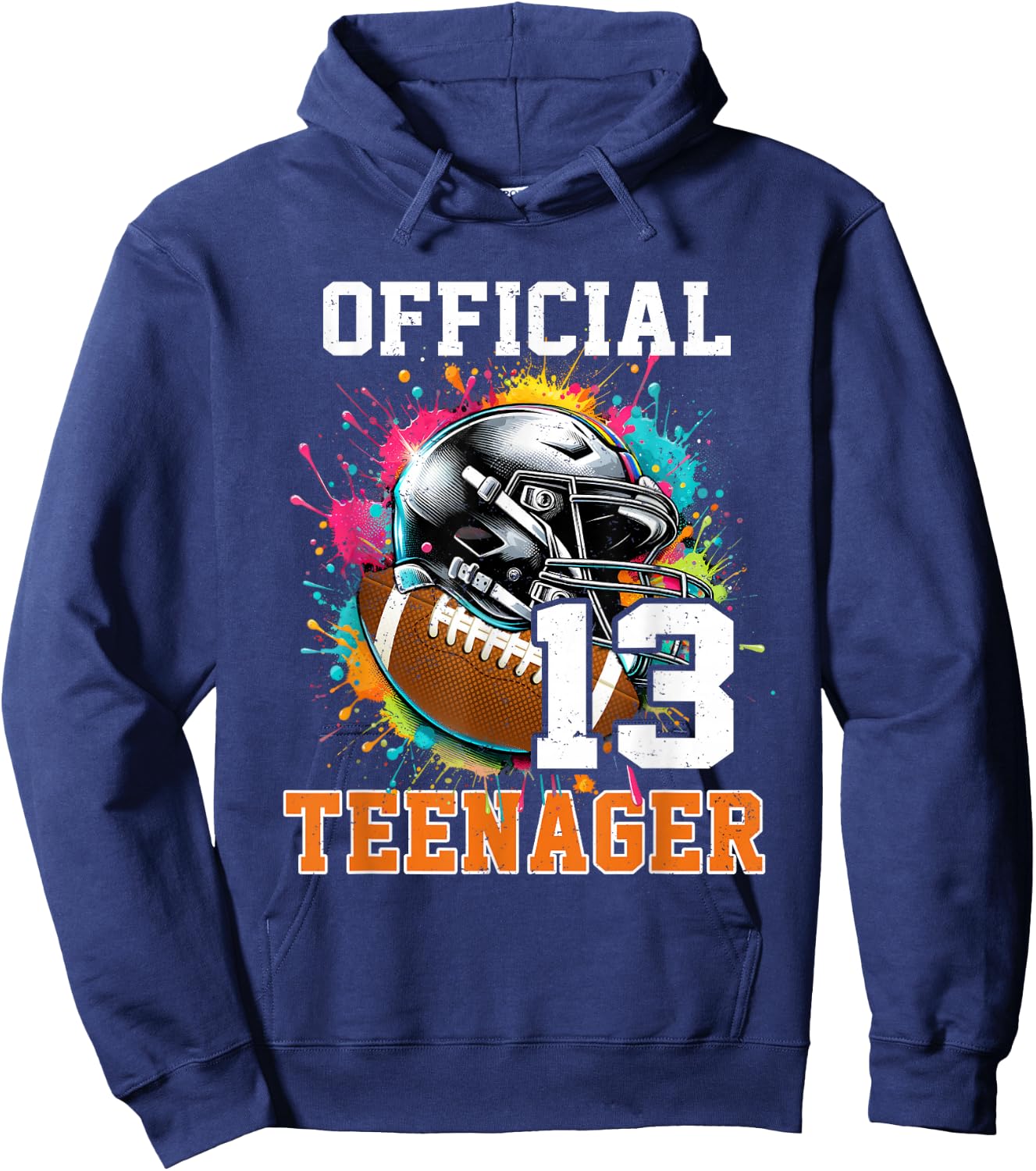Official Teenager 13th Birthday Football 13 Years Old Hoodie - Hoodie | Navy