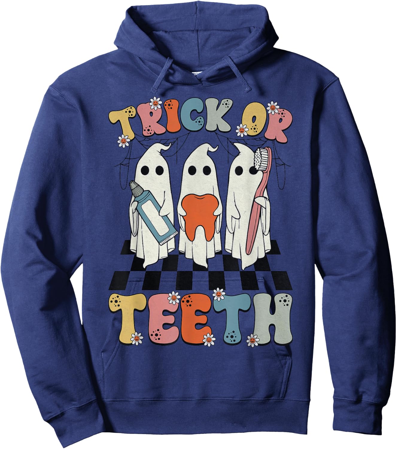 Funny Trick Or Teeth Halloween Dental Hygienist Or Assistant Hoodie - Hoodie | Navy