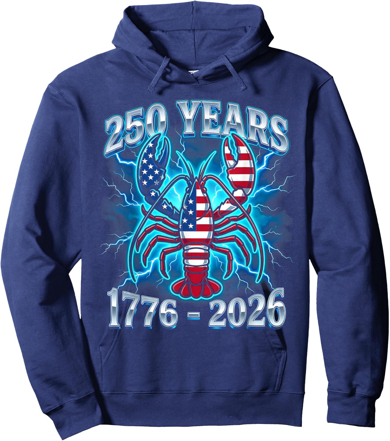 250 Years Independence Day Lobster Patriotic USA 1776–2026 Hoodie - Hoodie | Navy