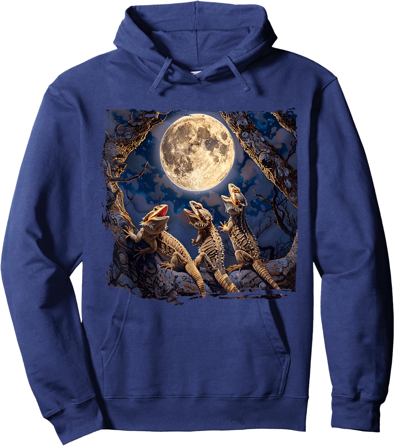 Bearded Dragons Howl At Moon Bearded Dragons Owner Hoodie - Hoodie | Navy