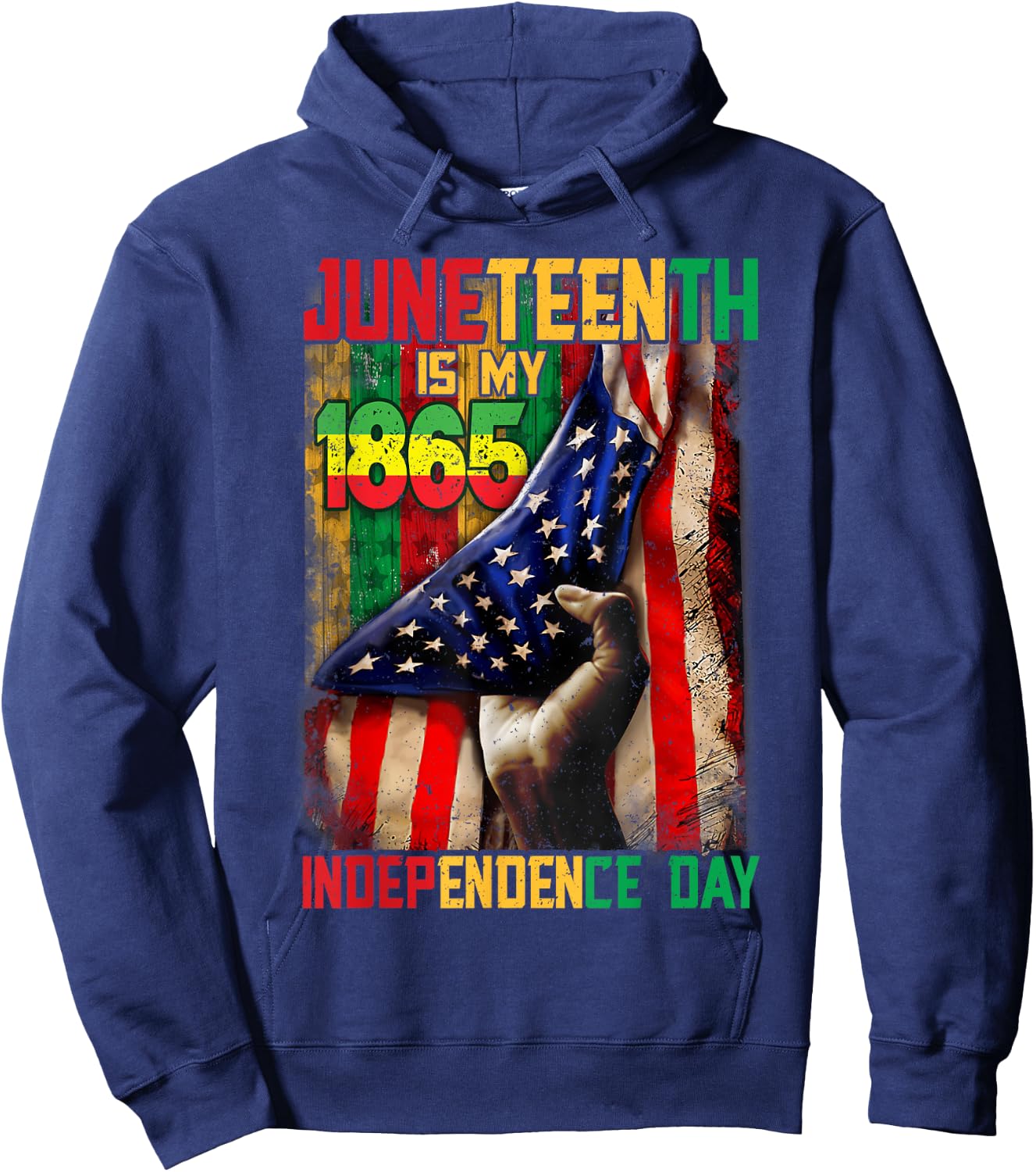Happy Juneteenth Is My Independence Day Free Black Women Hoodie - Hoodie | Navy