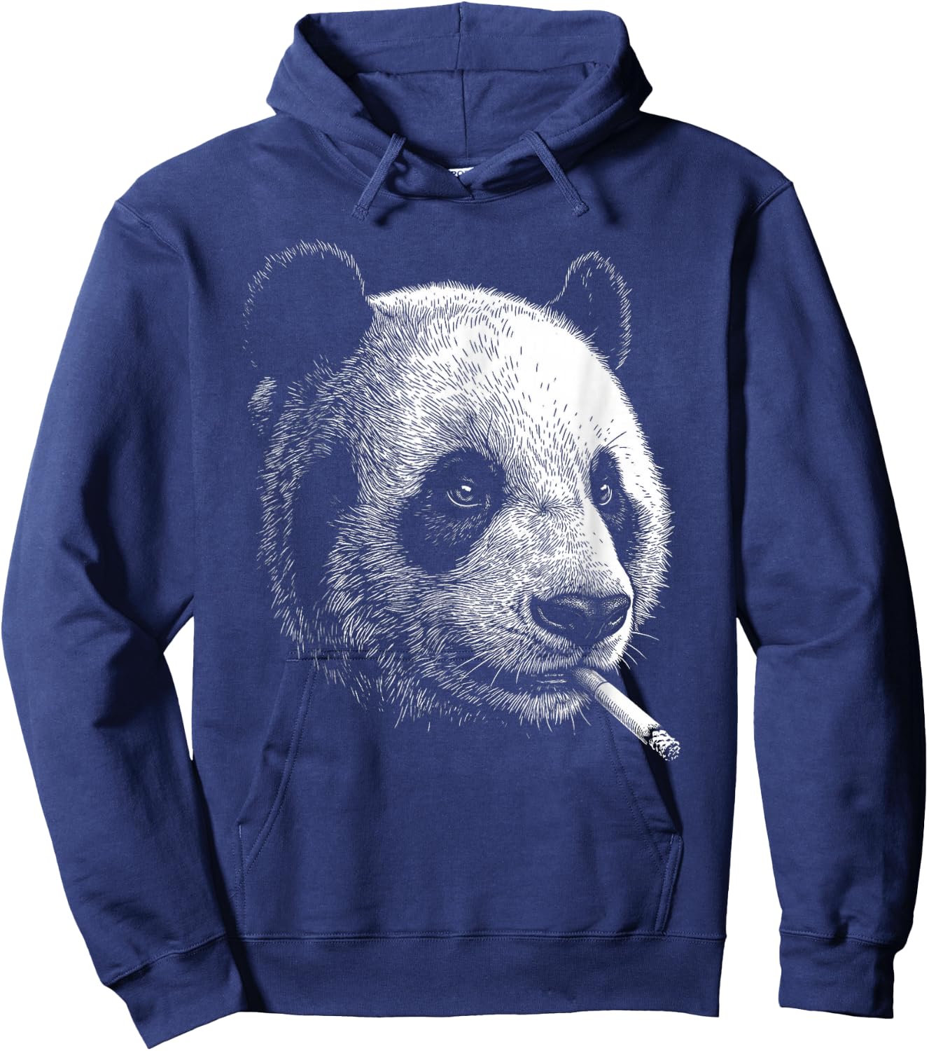 Panda Smoking Cigarette Vintage Panda Funny Meme Hoodie - Hoodie | Navy