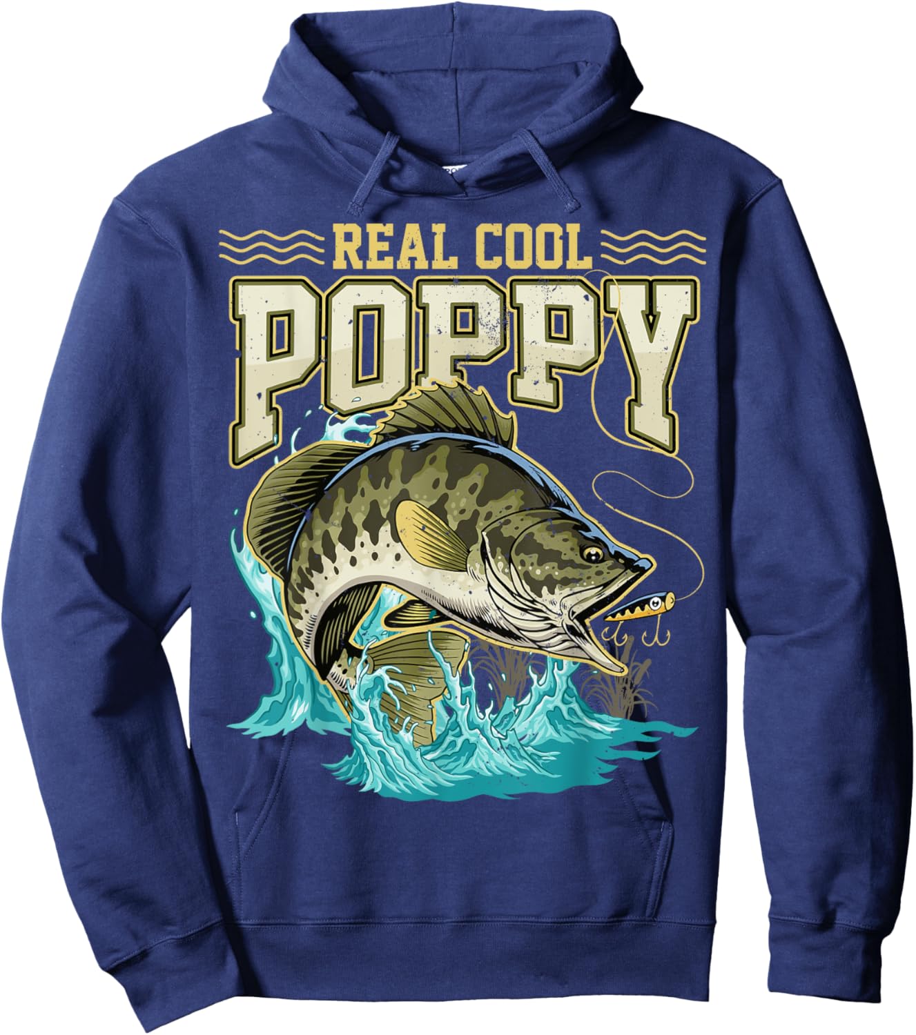 Reel Cool Poppy Fishing Gifts Poppy Father's Day Hoodie - Hoodie | Navy