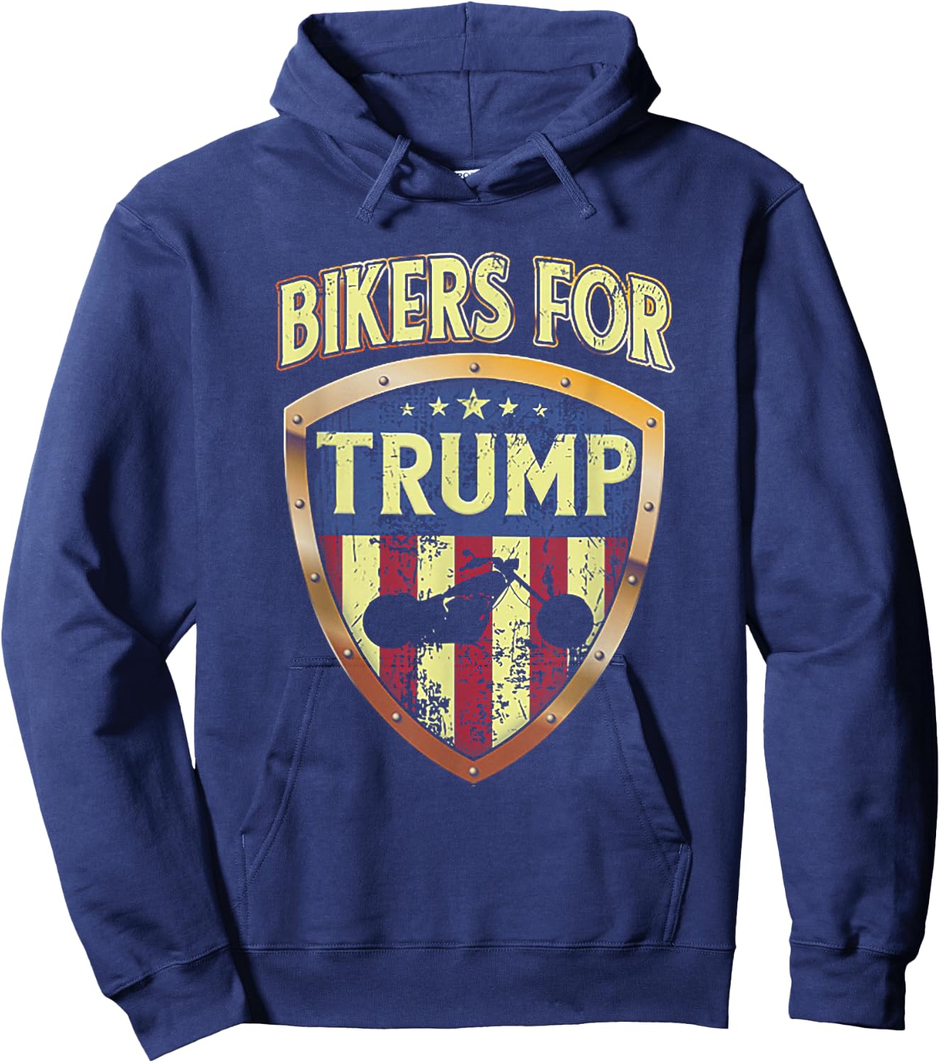 Bikers For Trump Funny Biker Gift Hoodie - Hoodie | Navy
