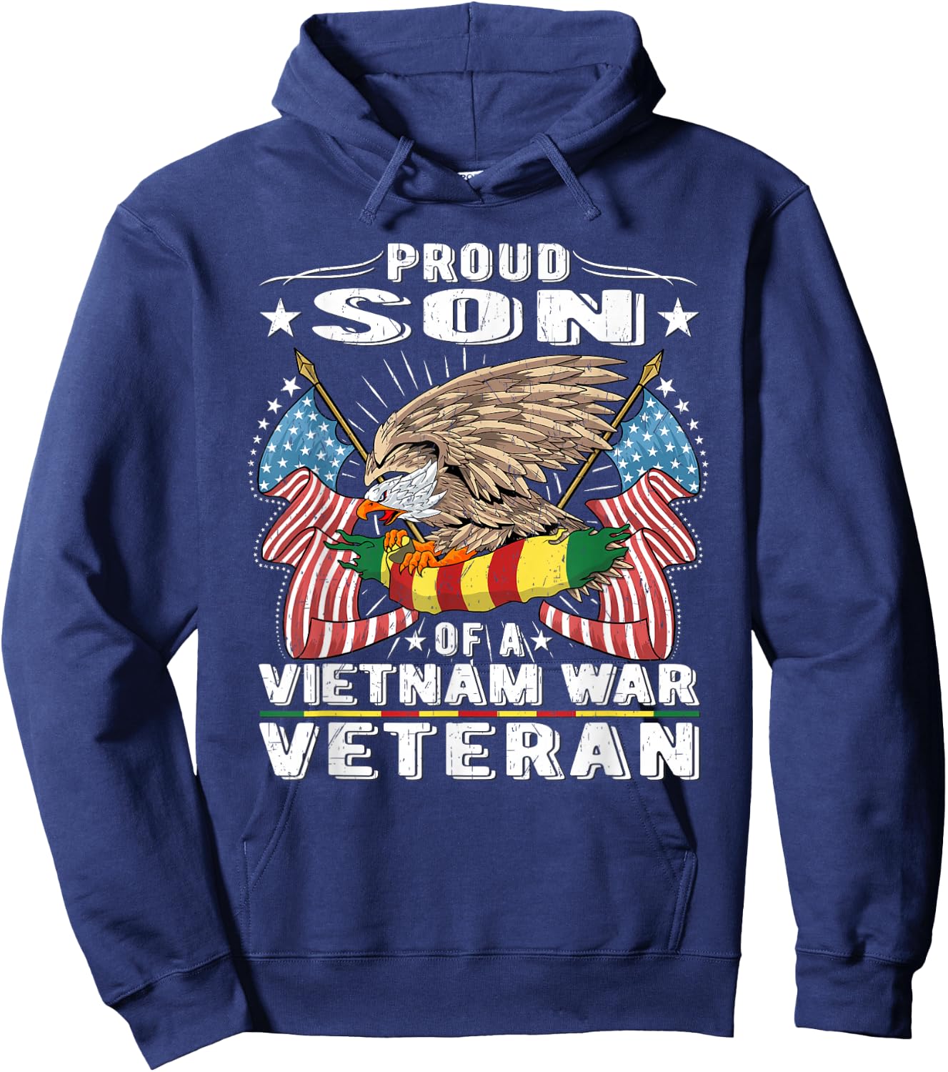 Proud Son Of A Vietnam War Veteran Military Vet's Child Gift Hoodie - Hoodie | Navy