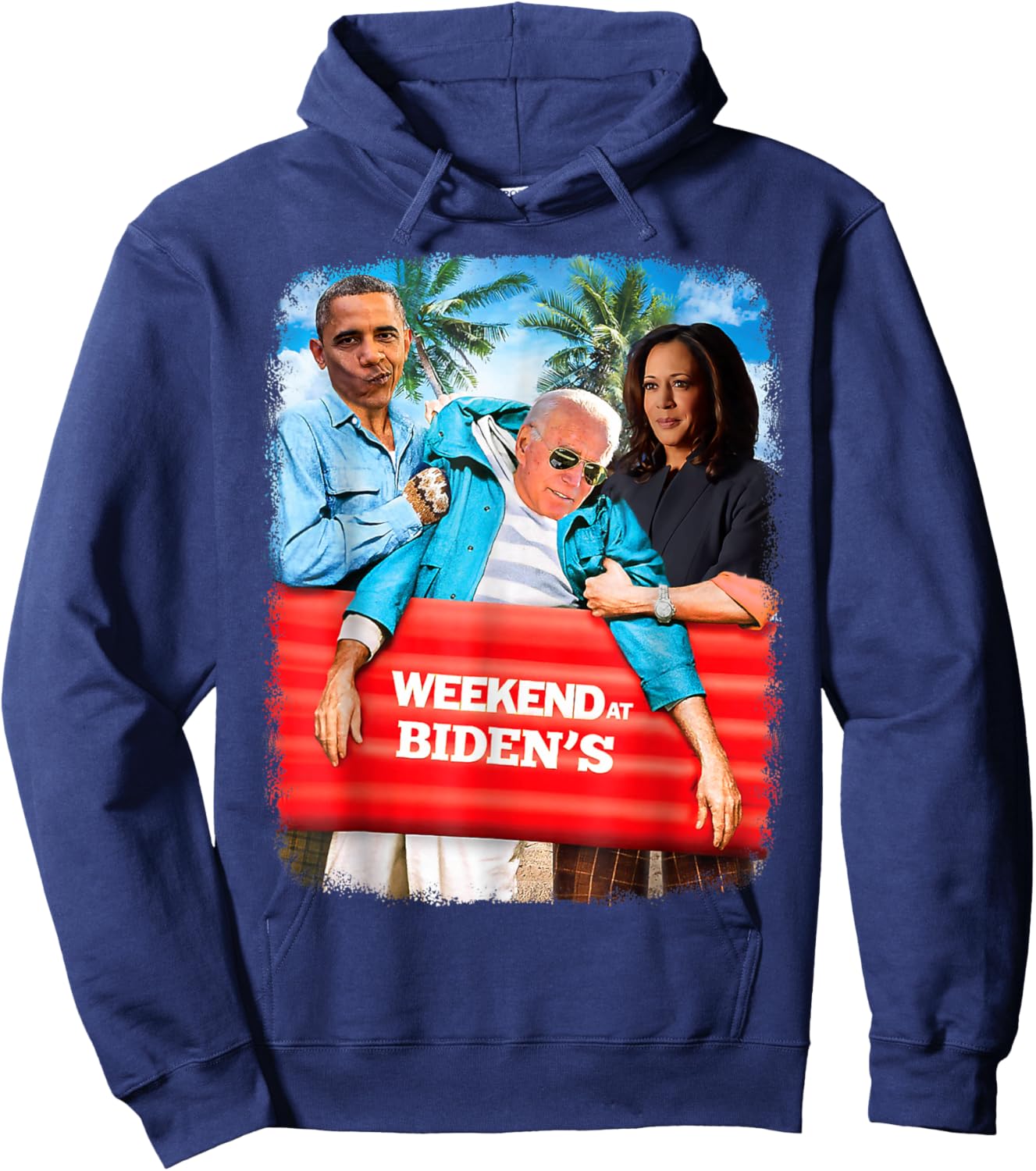 Weekend At Bidens Funny President 2024 Vote Vintage Hoodie - Hoodie | Navy