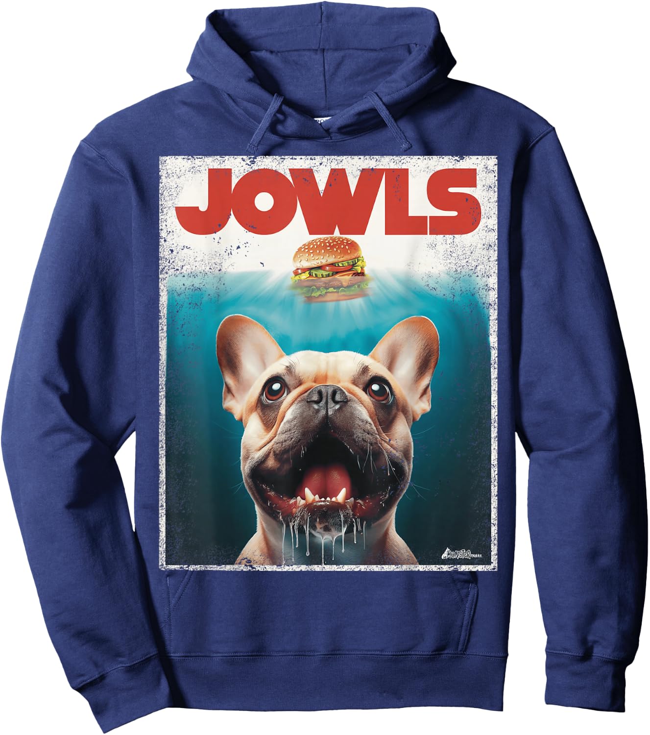 Funny Tan Frenchie Jowls, Fawn French Bulldog Mom Top, Dad Hoodie - Hoodie | Navy