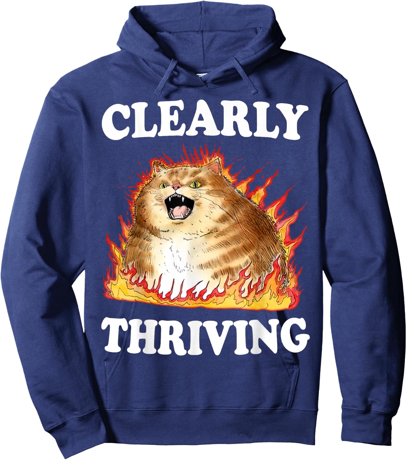 Clearly Thriving , Small, Black Hoodie - Hoodie | Navy