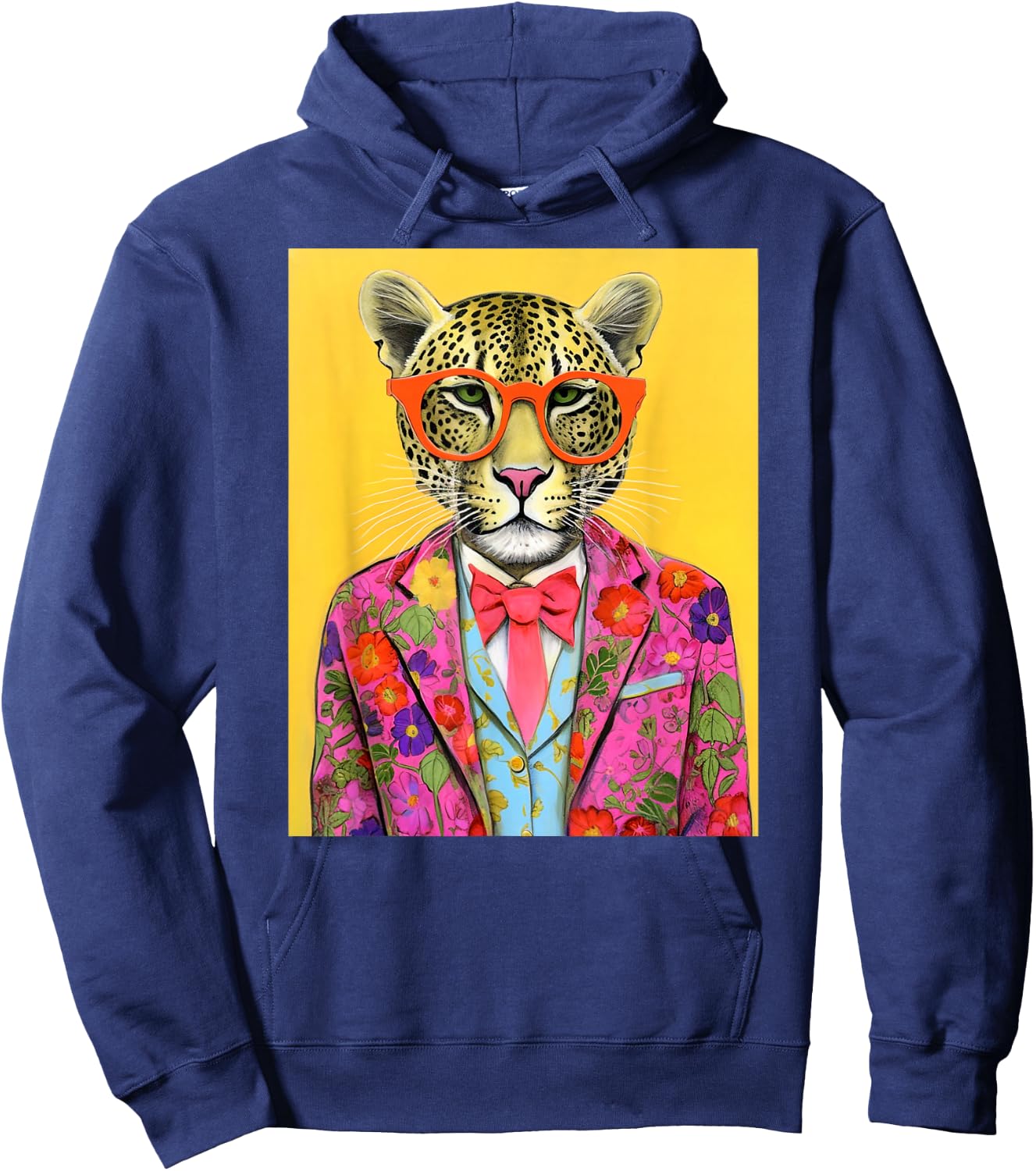 Leopard Fashion Art Print Hoodie - Hoodie | Navy