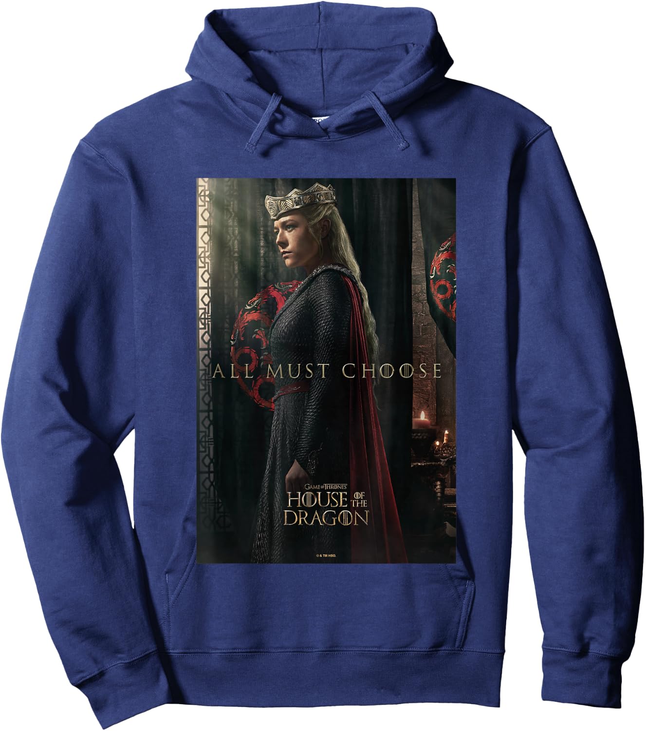 House of the Dragon All Must Choose Rhaenyra Targaryen Retro Hoodie - Hoodie | Navy