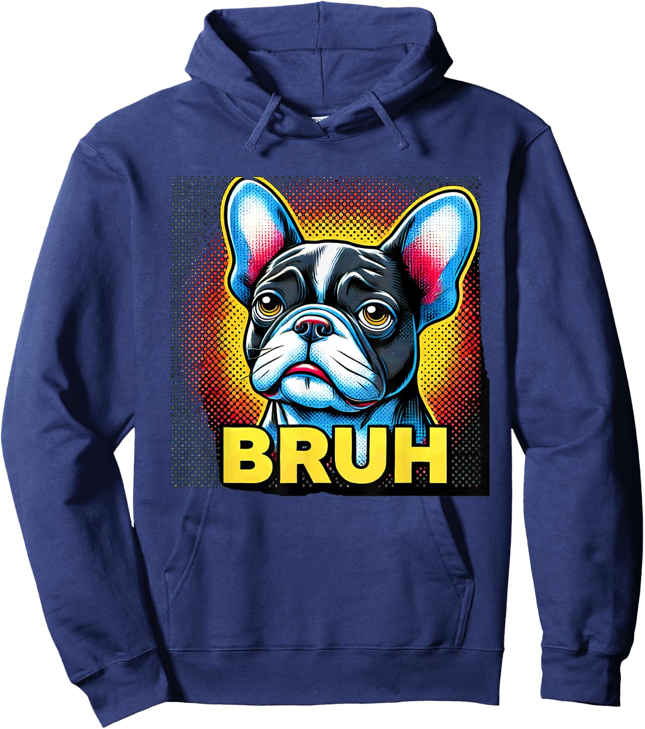 Humor French Bulldog Bruh Hoodie - Hoodie | Navy