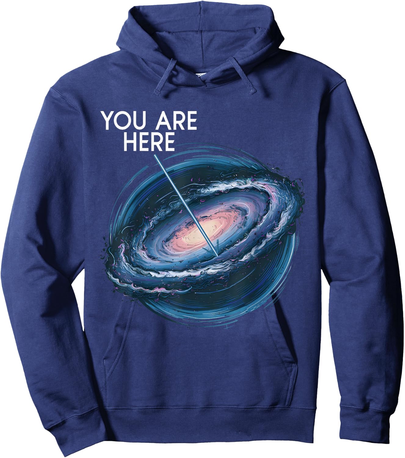 You are Here Milky Way Funny Galaxy Astronomy Men Women Kids Hoodie - Hoodie | Navy