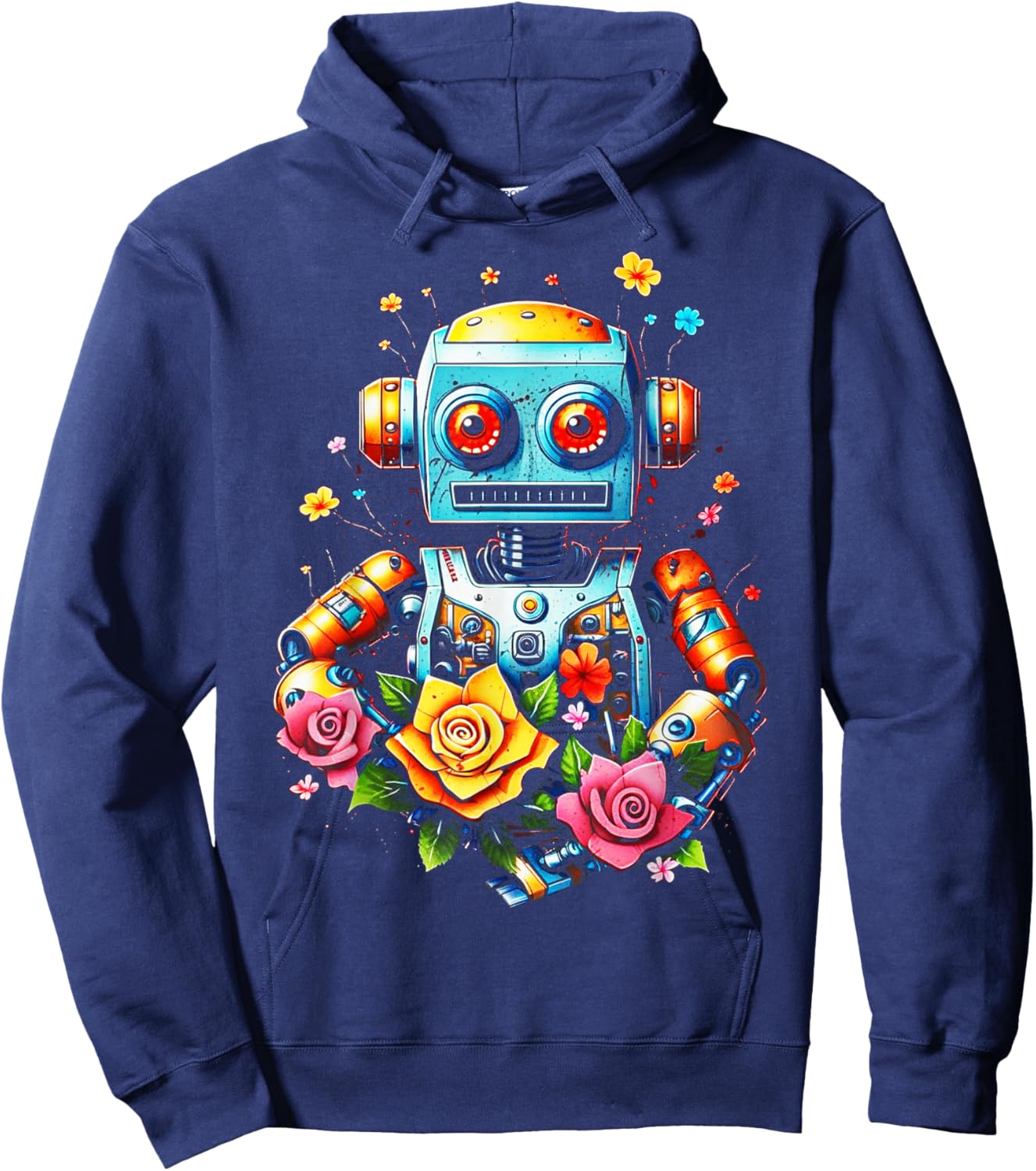 Vintage Robot Art Toys Robot Builder Robotics Hoodie - Hoodie | Navy