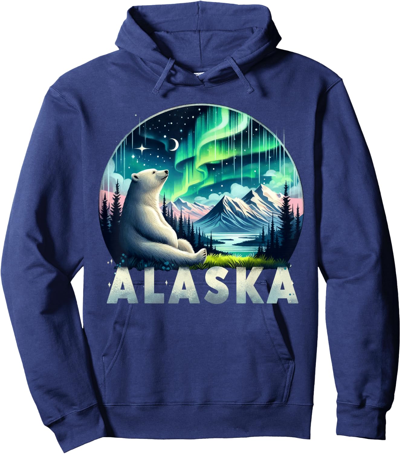 Alaska Northern Lights Aurora Viewing Vacation Alaska Trip Hoodie - Hoodie | Navy