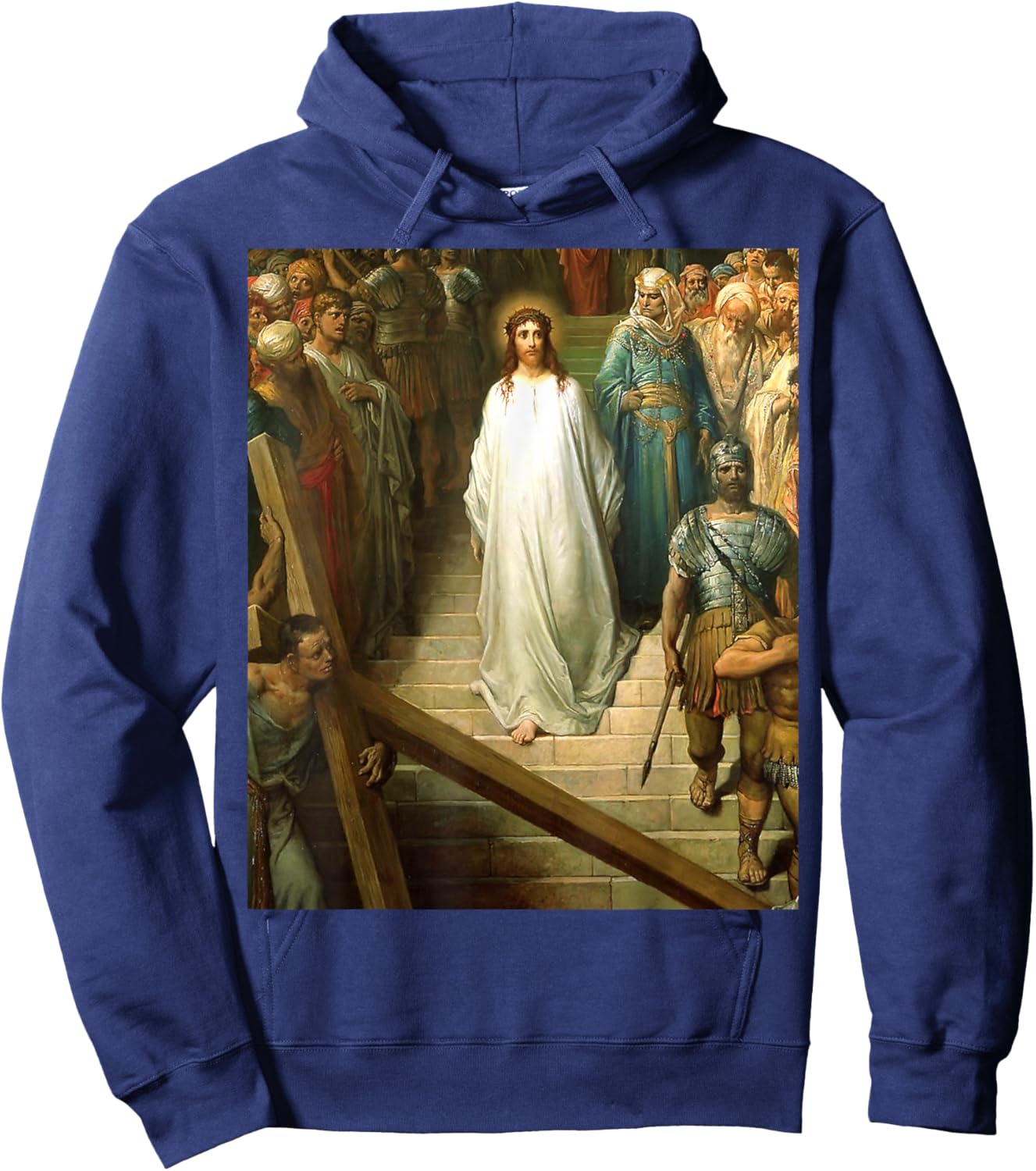 Christ leaving the Praetorium Painting by Gustave Dore Hoodie - Hoodie | Navy
