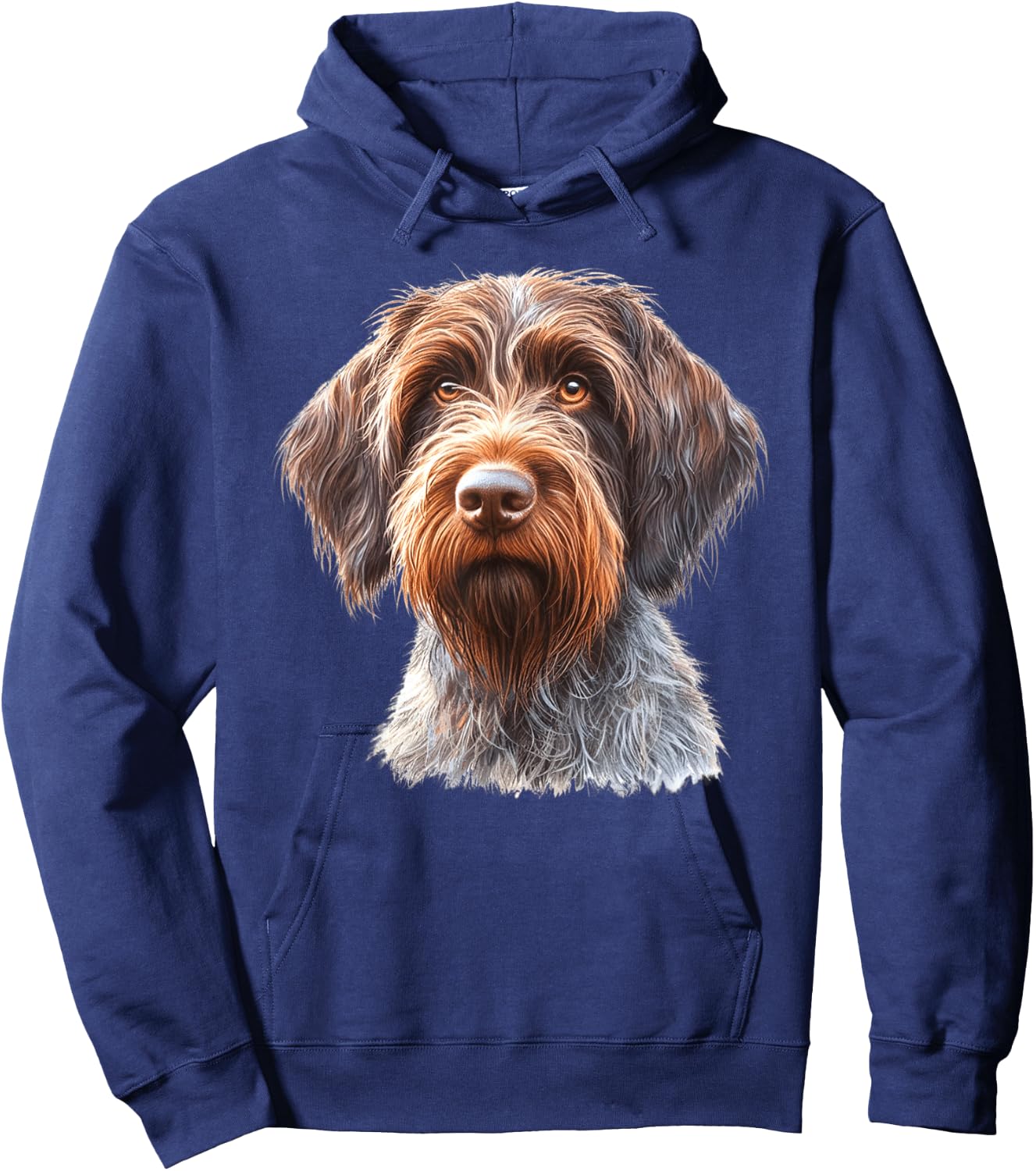 Urban Empyre Wirehaired Pointing Griffon Dog Adults , Black, Small, Short Sleeve, Classic Fit, Modern, Cartoon Dog, Animal Print, Blended Fabric, , 1 Count Hoodie - Hoodie | Navy