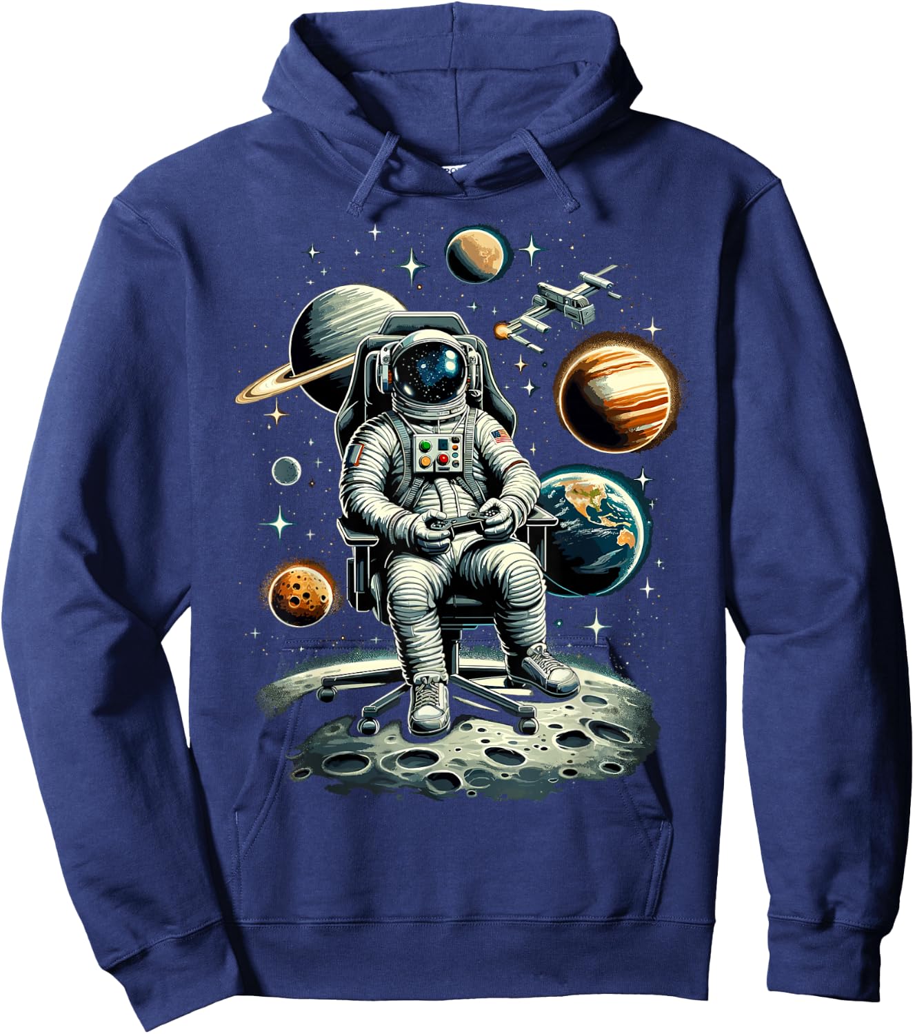 Astronaut Space Gaming System Planets Astronaut Gamer Hoodie - Hoodie | Navy