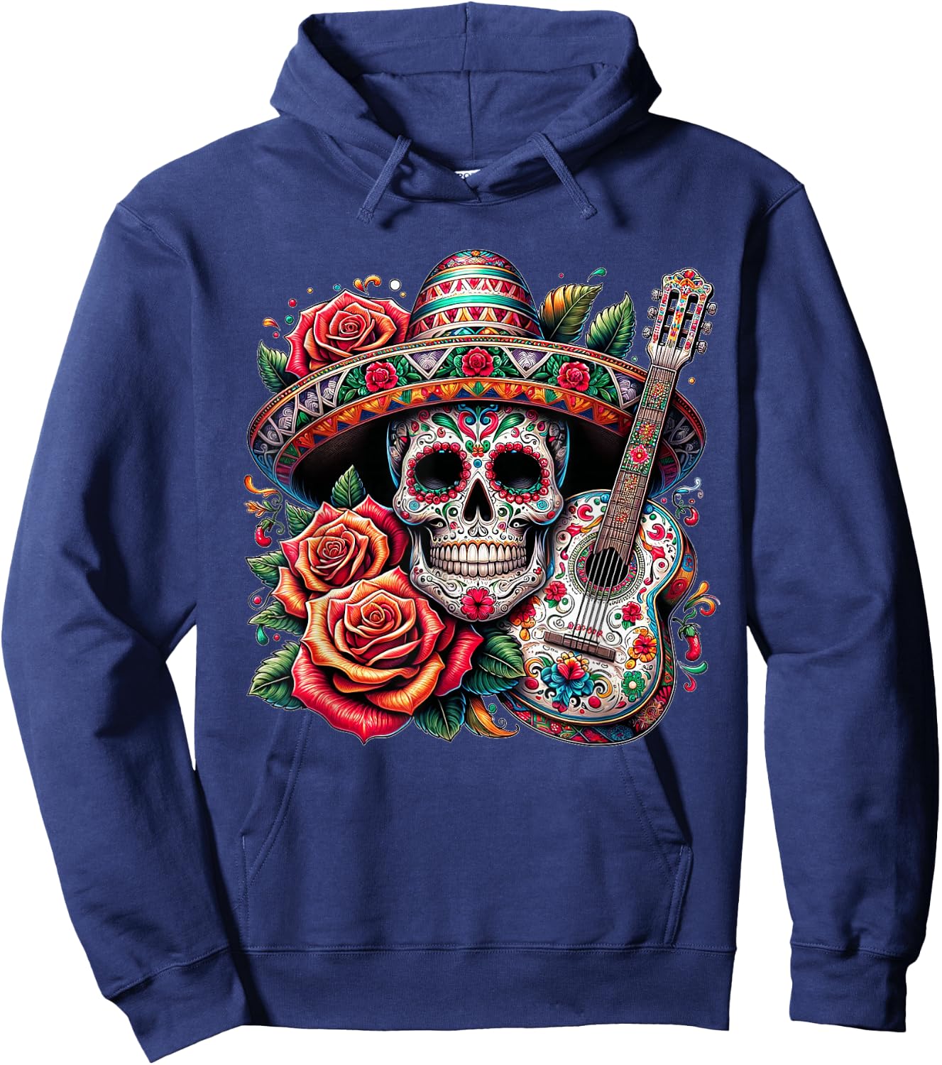 Cinco De Mayo Skull Sombrero Fiesta Mexican Skull Men Women Hoodie - Hoodie | Navy