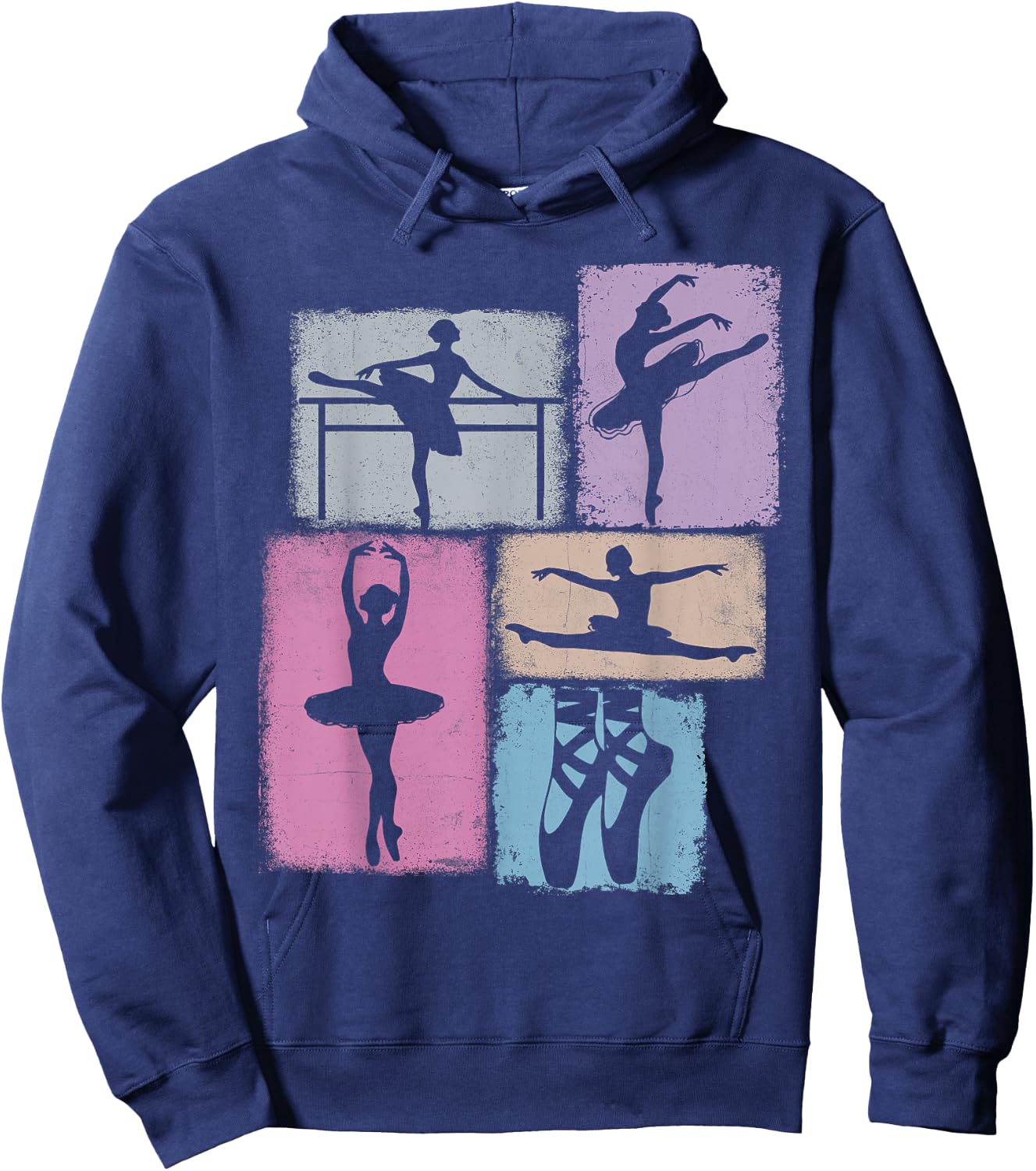Ballet Vintage Collage Dancing Ballet Hoodie - Hoodie | Navy