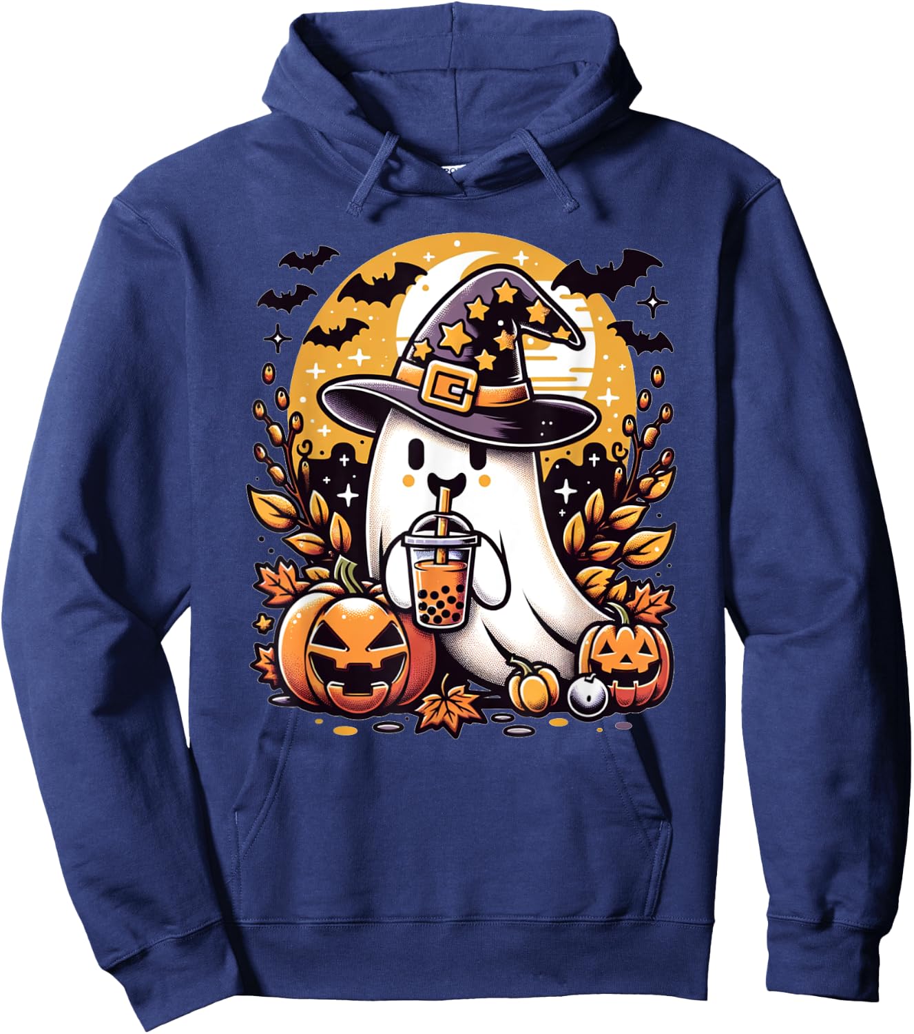 Cute Halloween Ghost for Funny Spooky Halloween Party Hoodie - Hoodie | Navy