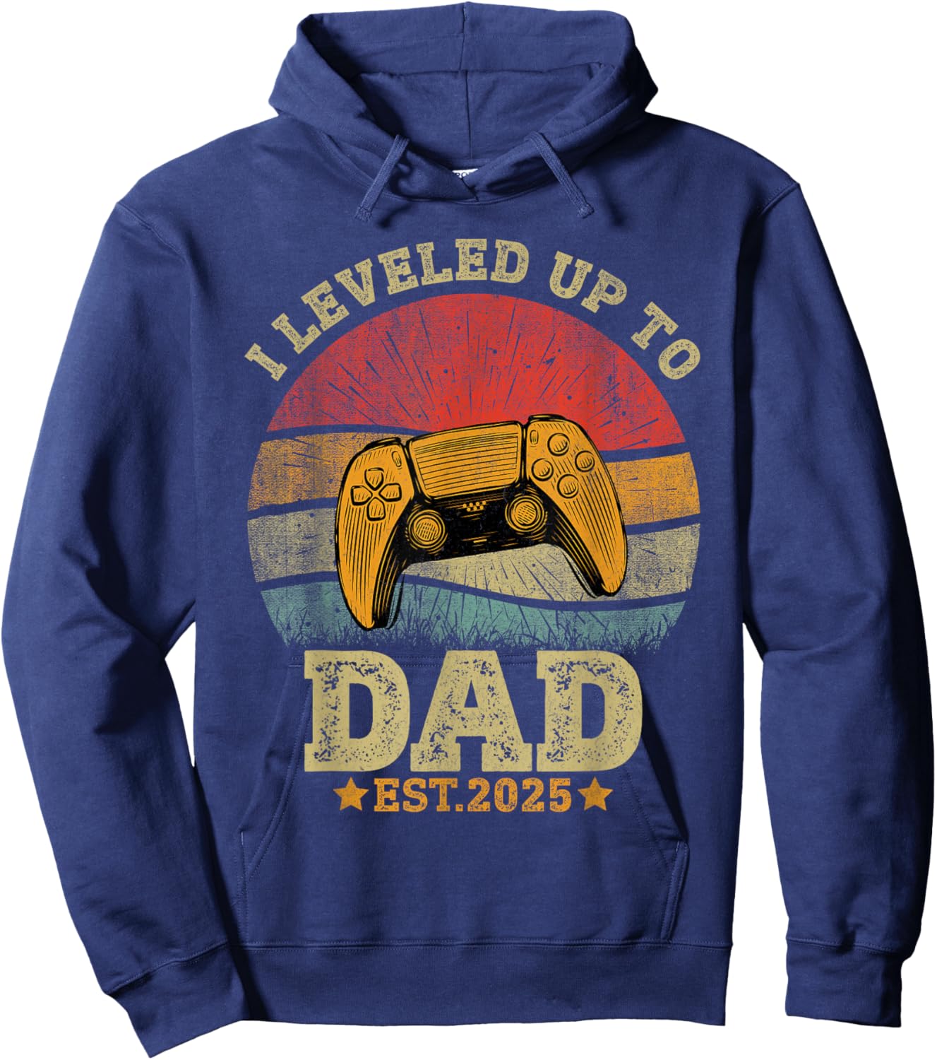 Dad Level Unlocked Est.2025 New Daddy I Leveled Up To Dad Hoodie - Hoodie | Navy