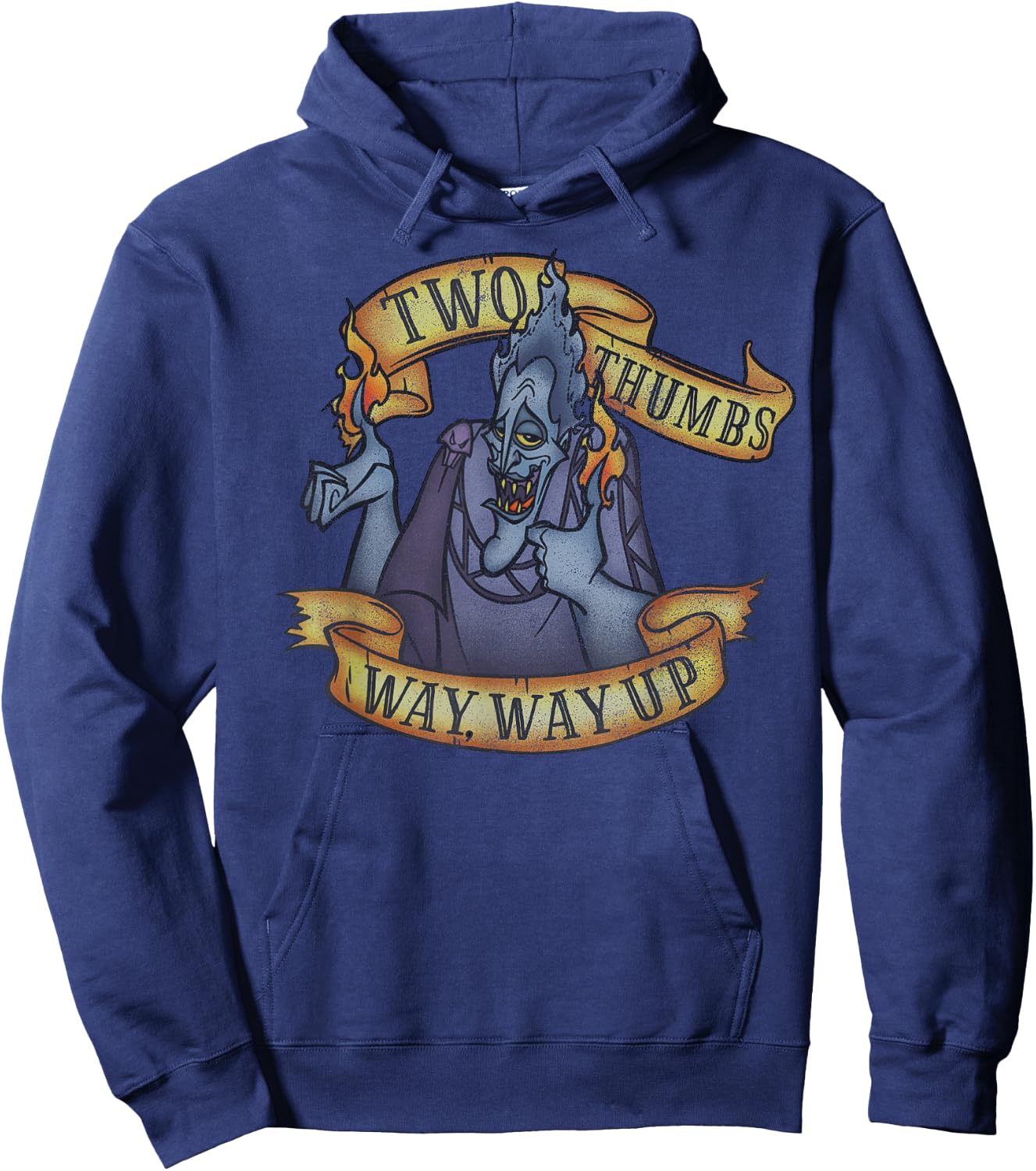 Disney Hercules Hades Two Thumbs Way Way Up Hoodie - Hoodie | Navy